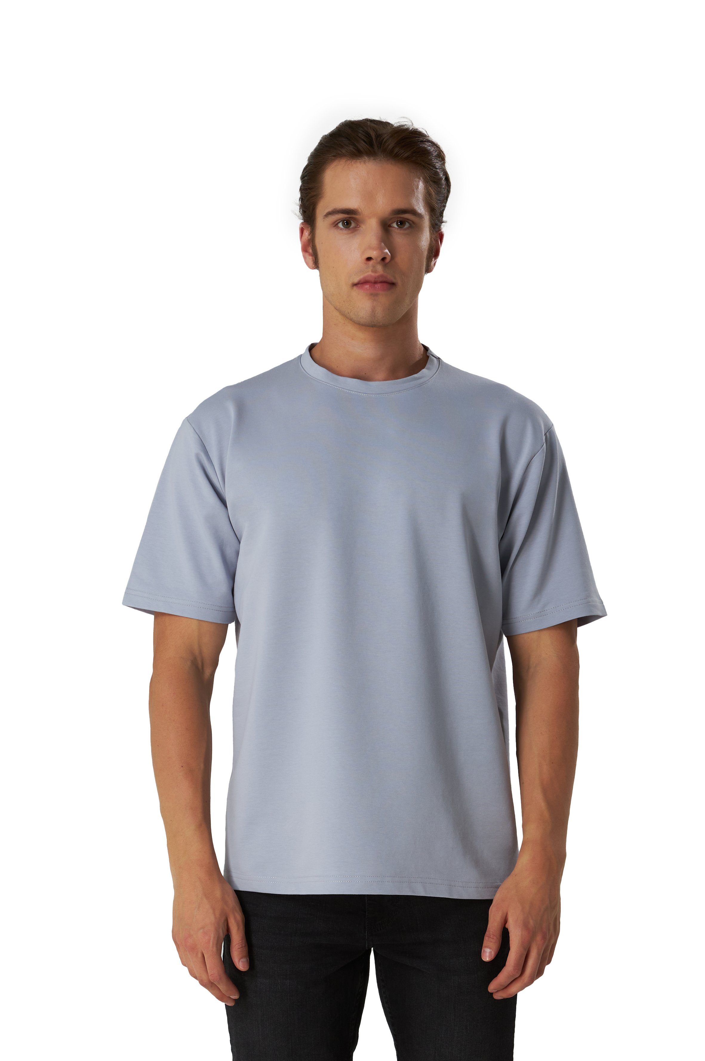 Basic T-Shirt Baumwolle - Herren  - Grau