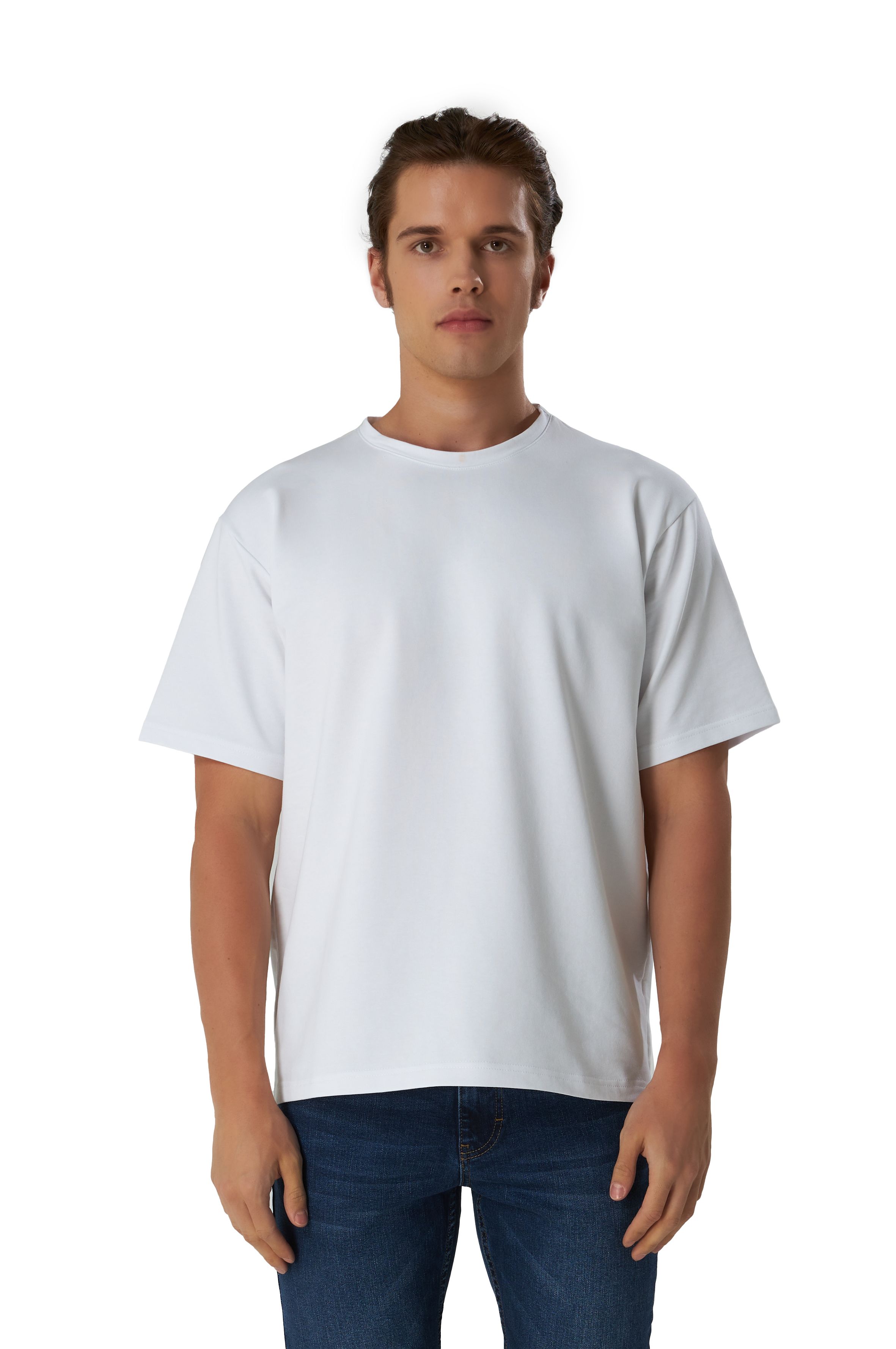 Basic T-Shirt Baumwolle - Herren  - Weiß