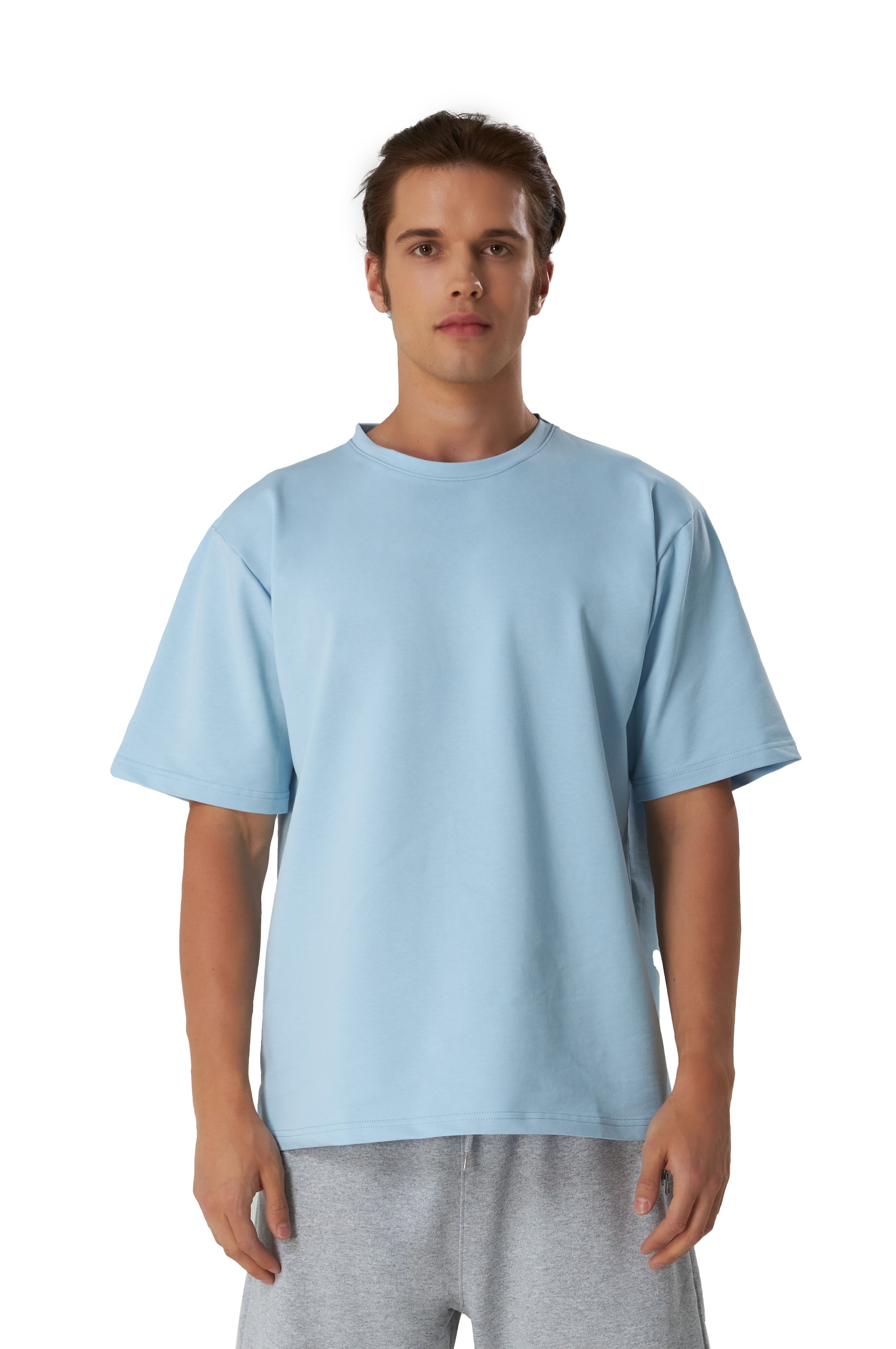 Basic T-Shirt Baumwolle - Herren  - Hellblau