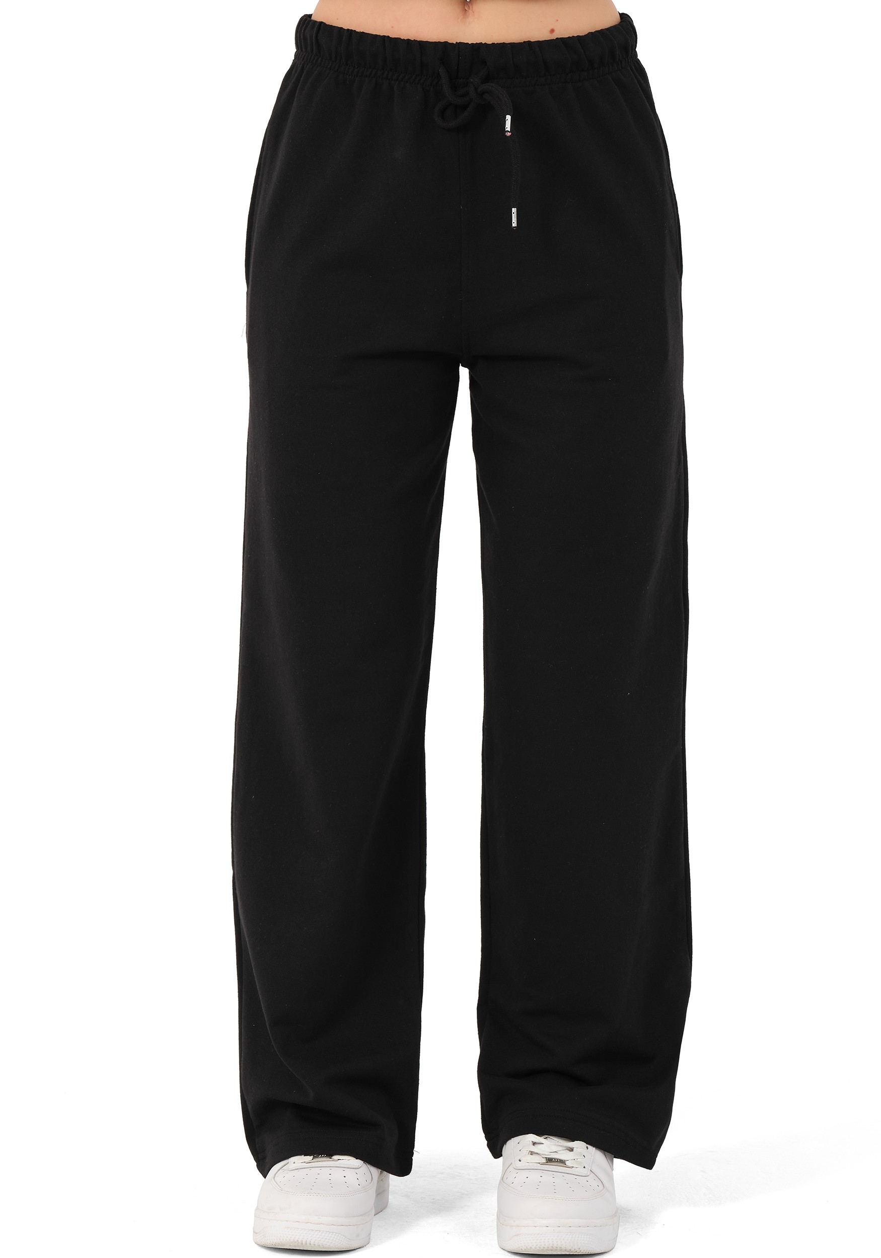 Jogginghose Damen - Wide Leg - Schwarz