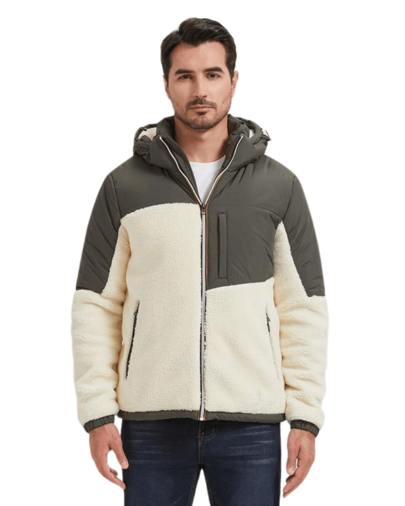 Smith Solo - Pufferjacke mit Teddy Fleece Khaki - Limited Edition