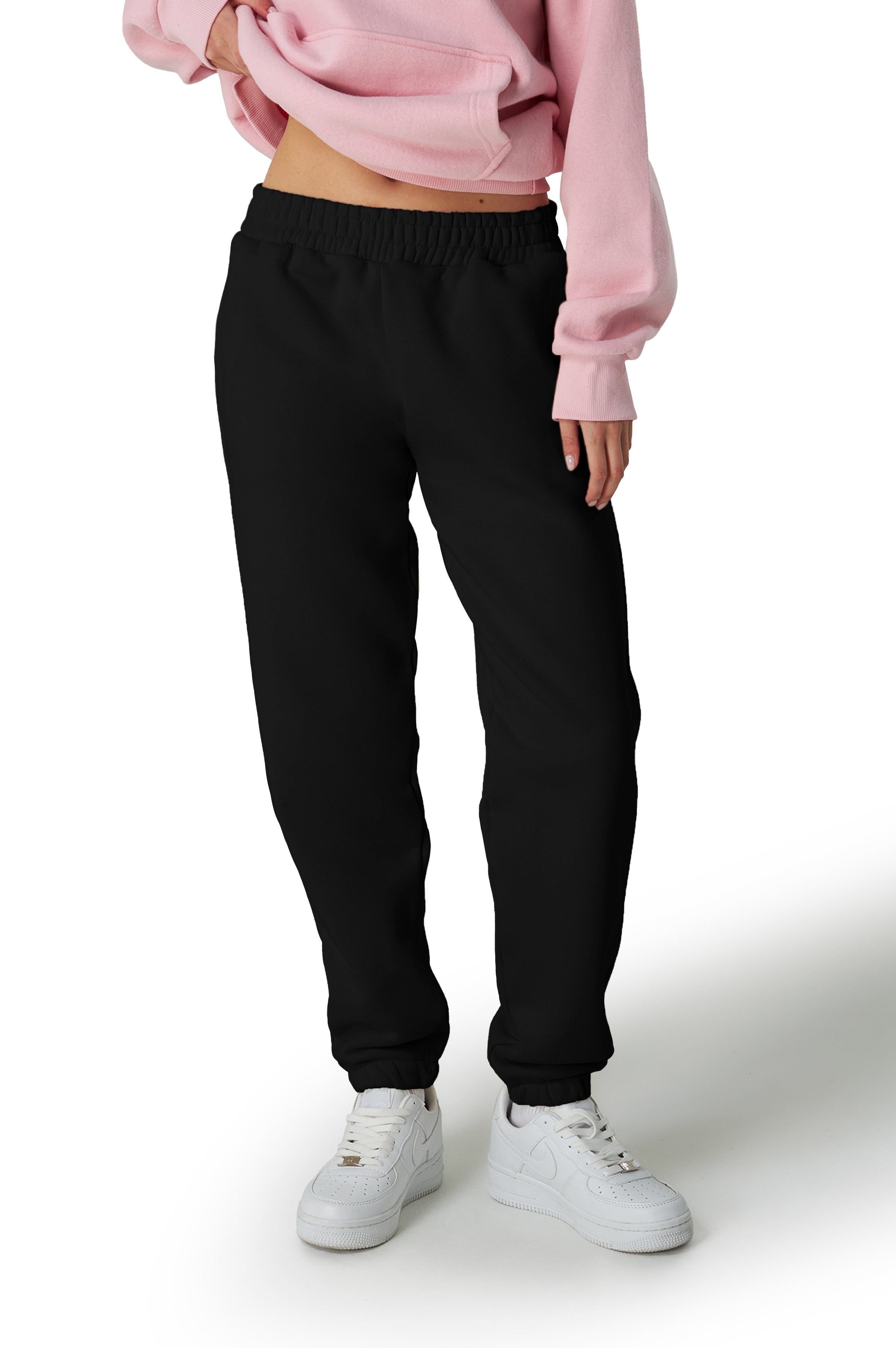 Jogginghose Damen - Fleece - Schwarz