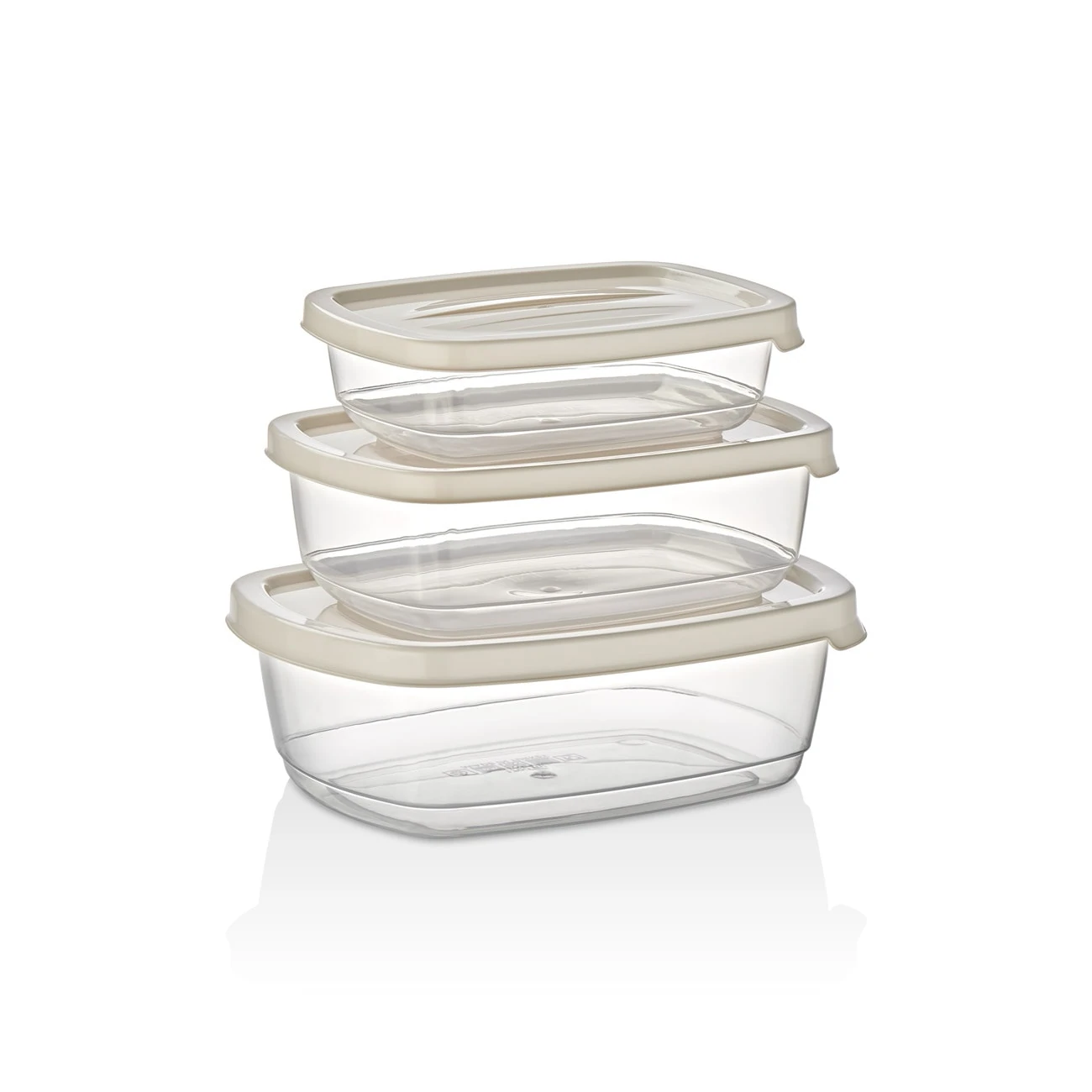 VERONA Vorratsbehälter (3 Stück) (0.5 L - 1.1 L - 1.7 L) - Beige