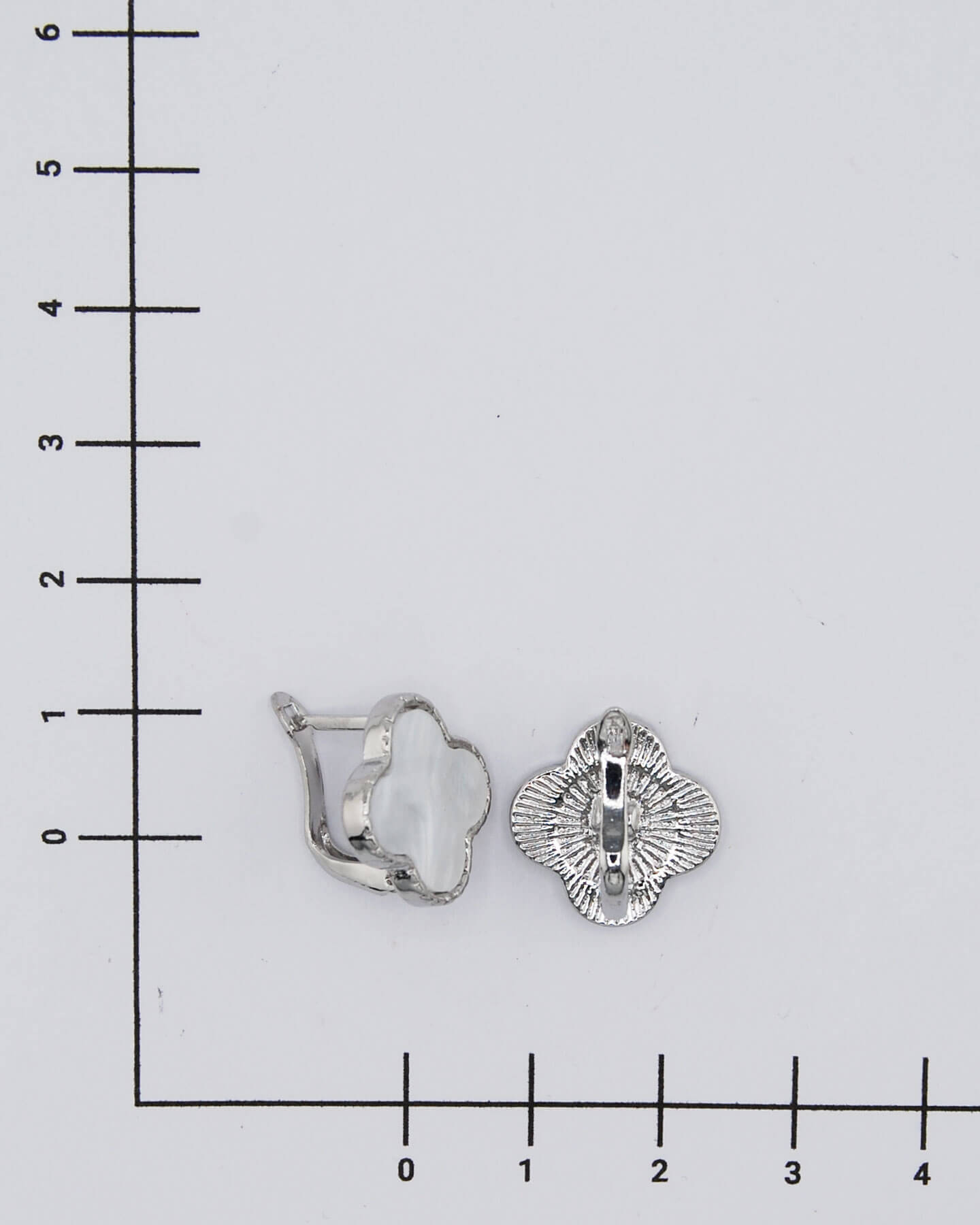 Creolen Clover Perlmutt Silber