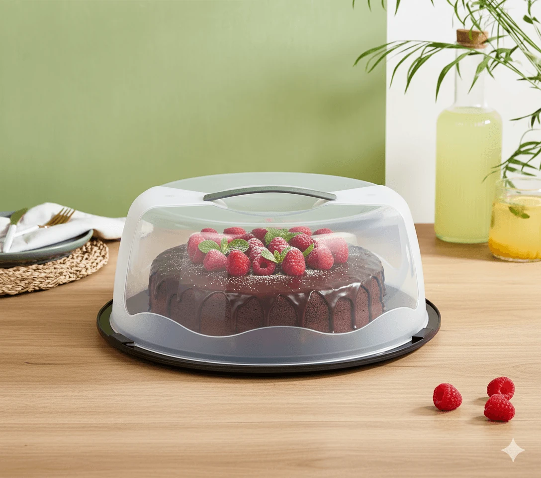 Runde Kuchenbehälter XL STAR - Anthrazit