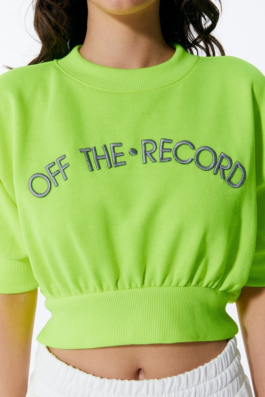 Neongrünes Damen-Crop-Sweatshirt