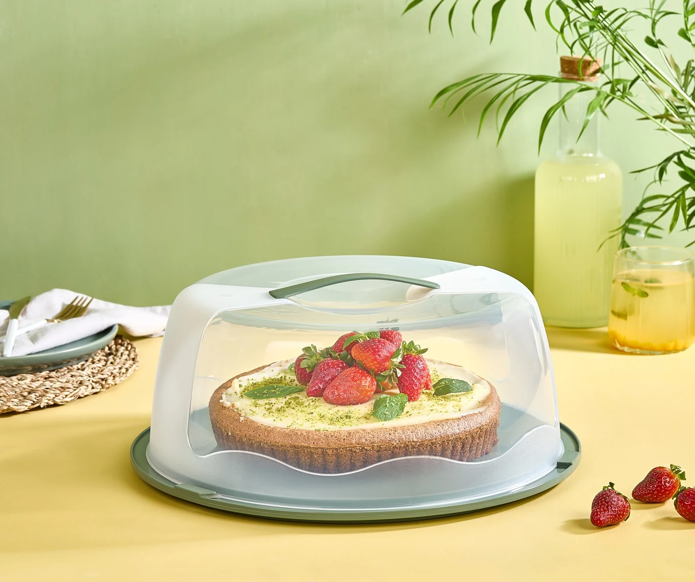 Runde Kuchenbehälter für XL STAR Cakes - Grün