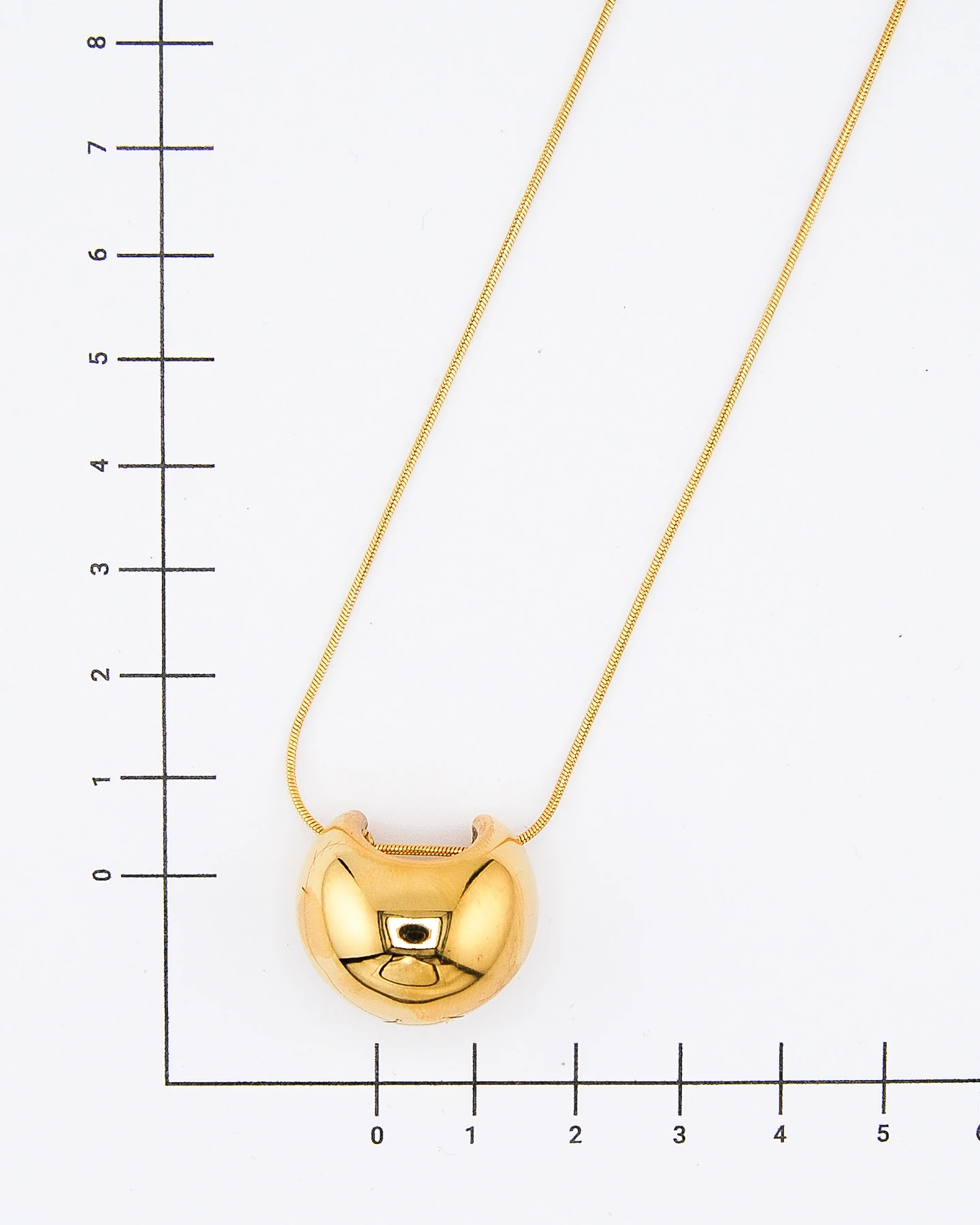 Fetter Mond mit Dünne Kette Gold