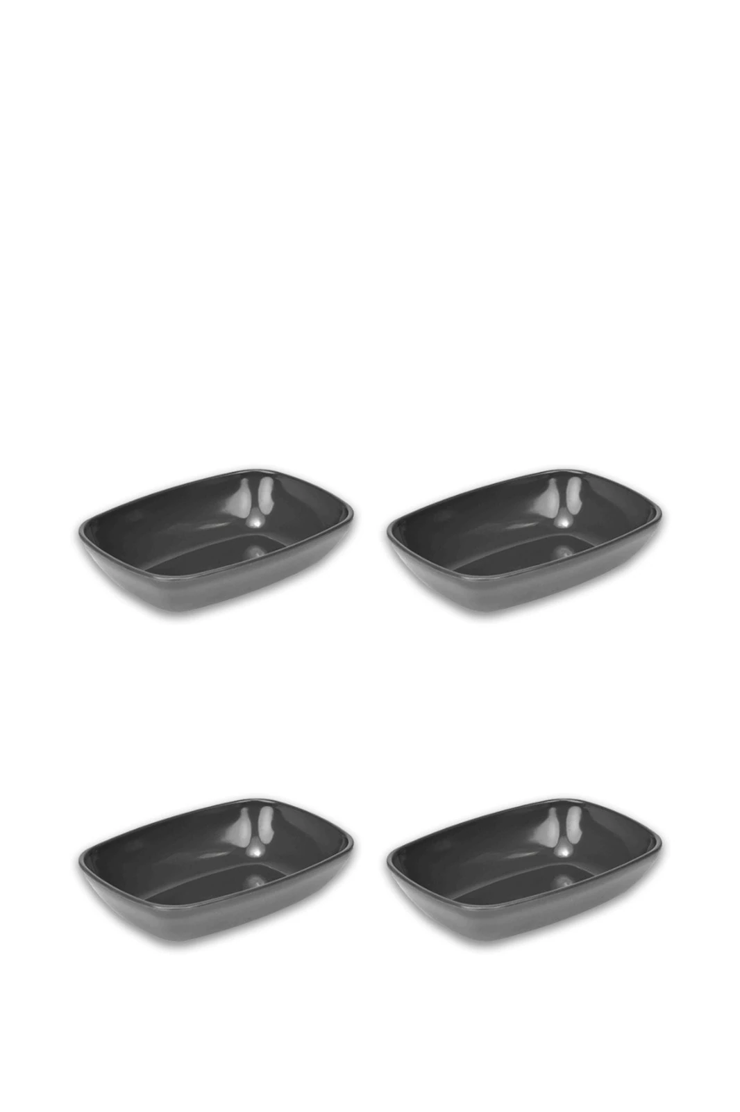 Quadratische Schale, 14 cm (4 Stück) - Anthrazit
