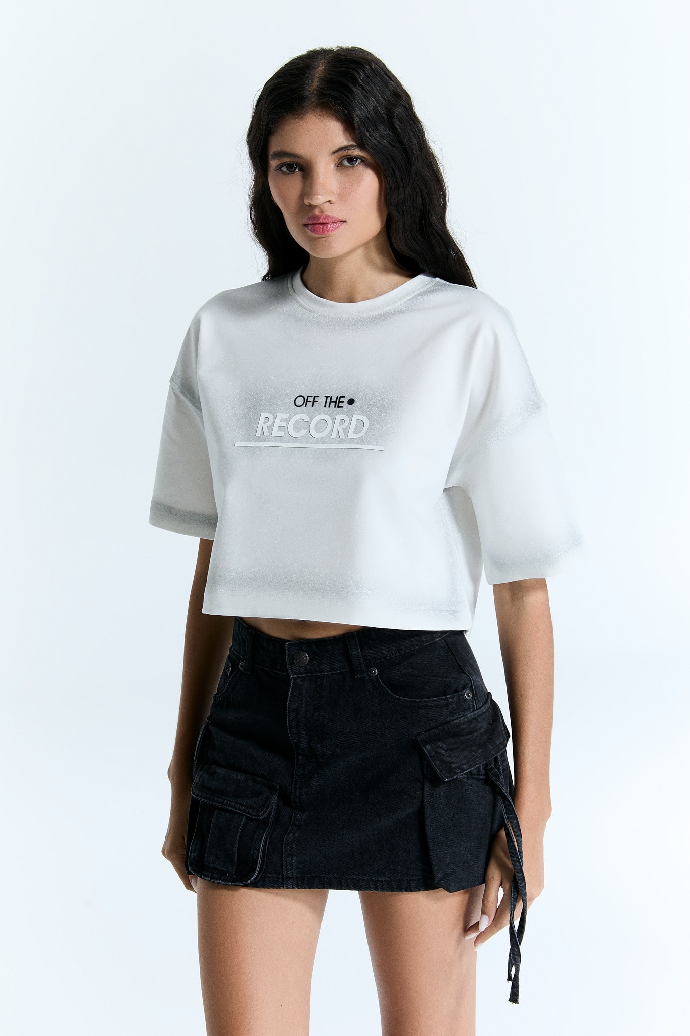 Trendy Touch Weiß Damen Crop