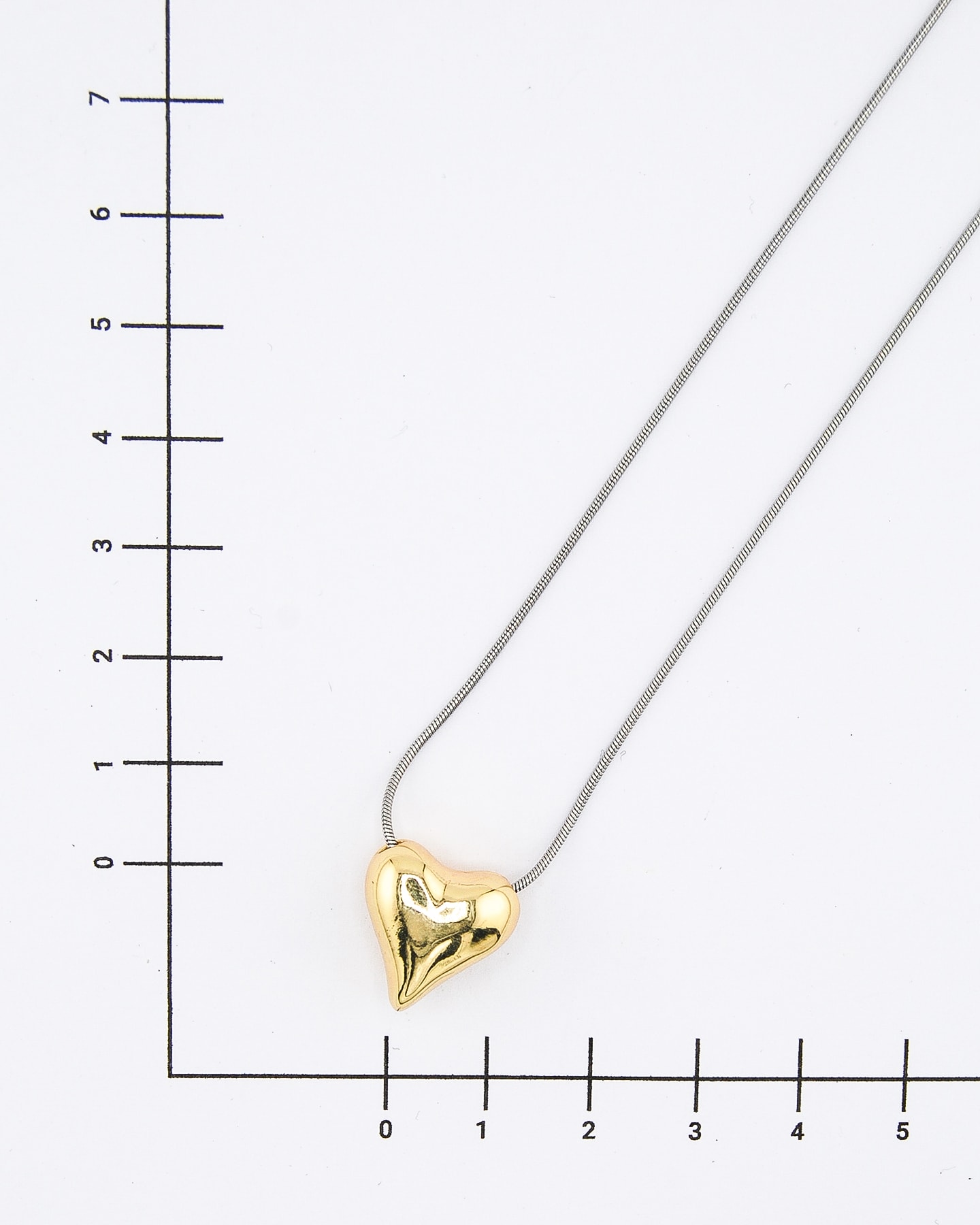 Gold Herz Anhänger Silber Kette Halskette