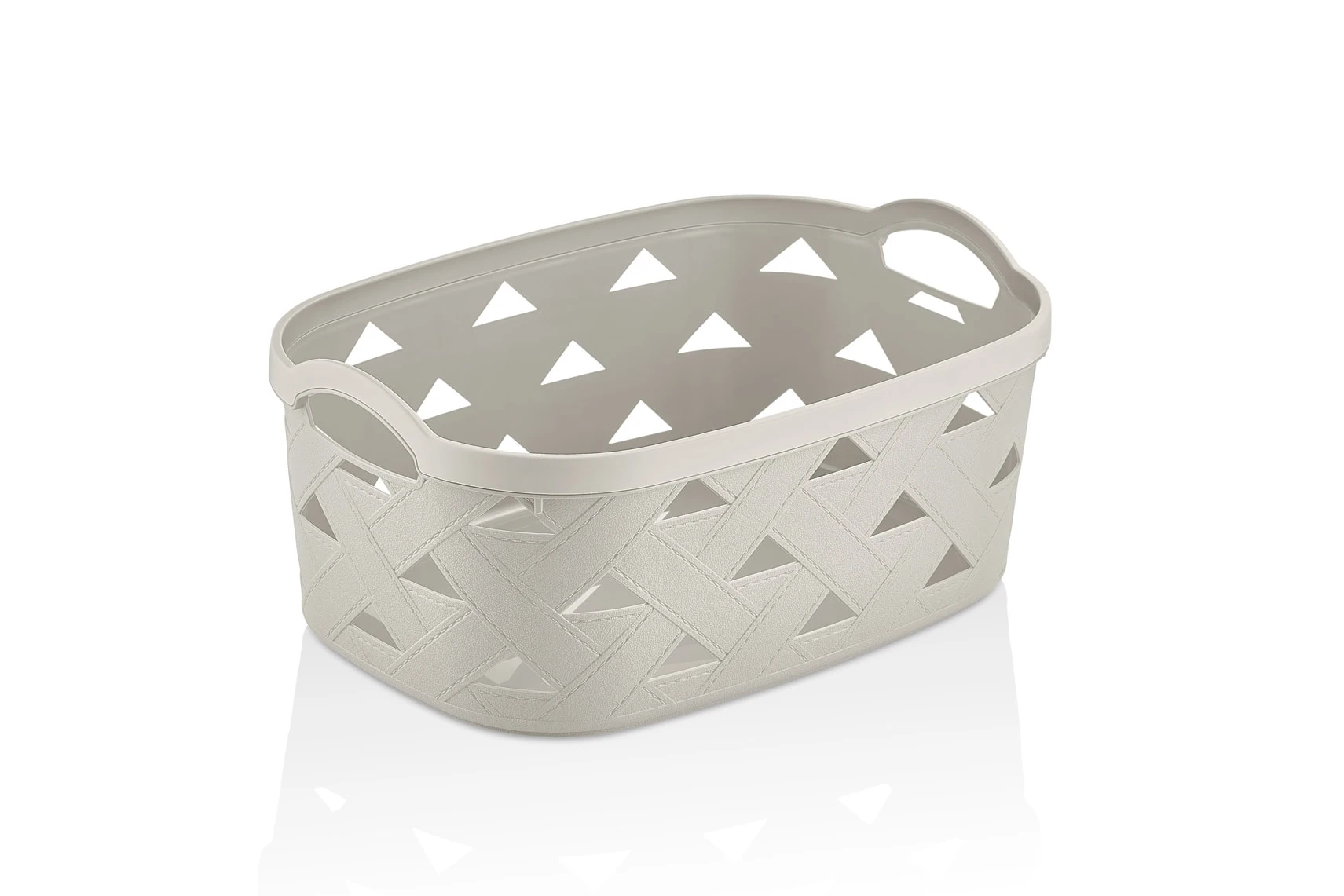 Korb mit Ledermuster LEDER, 10,6 L - Beige