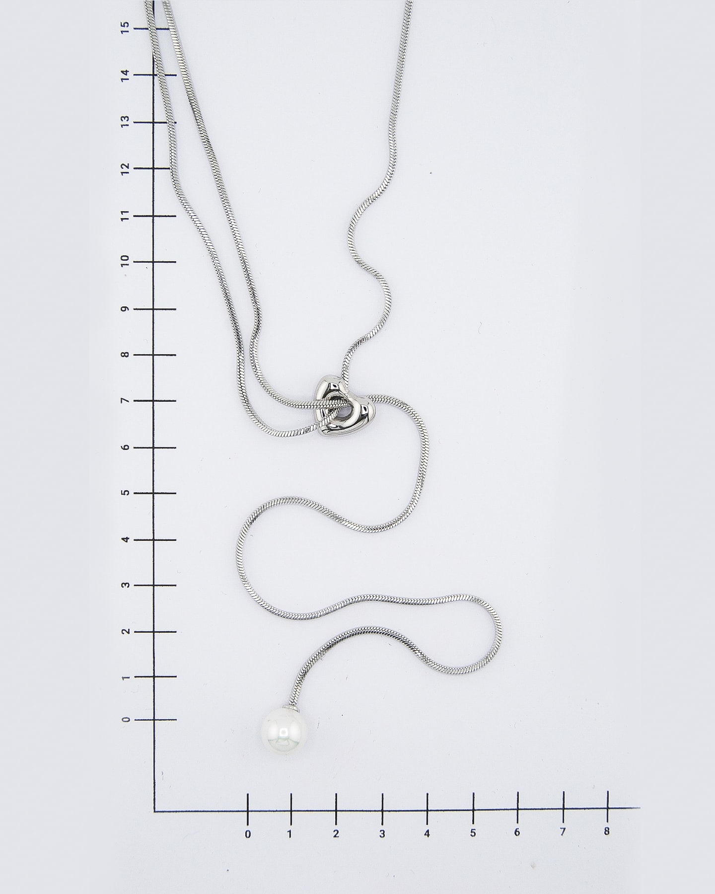 Lochherz-Halskette mit Perle Silber