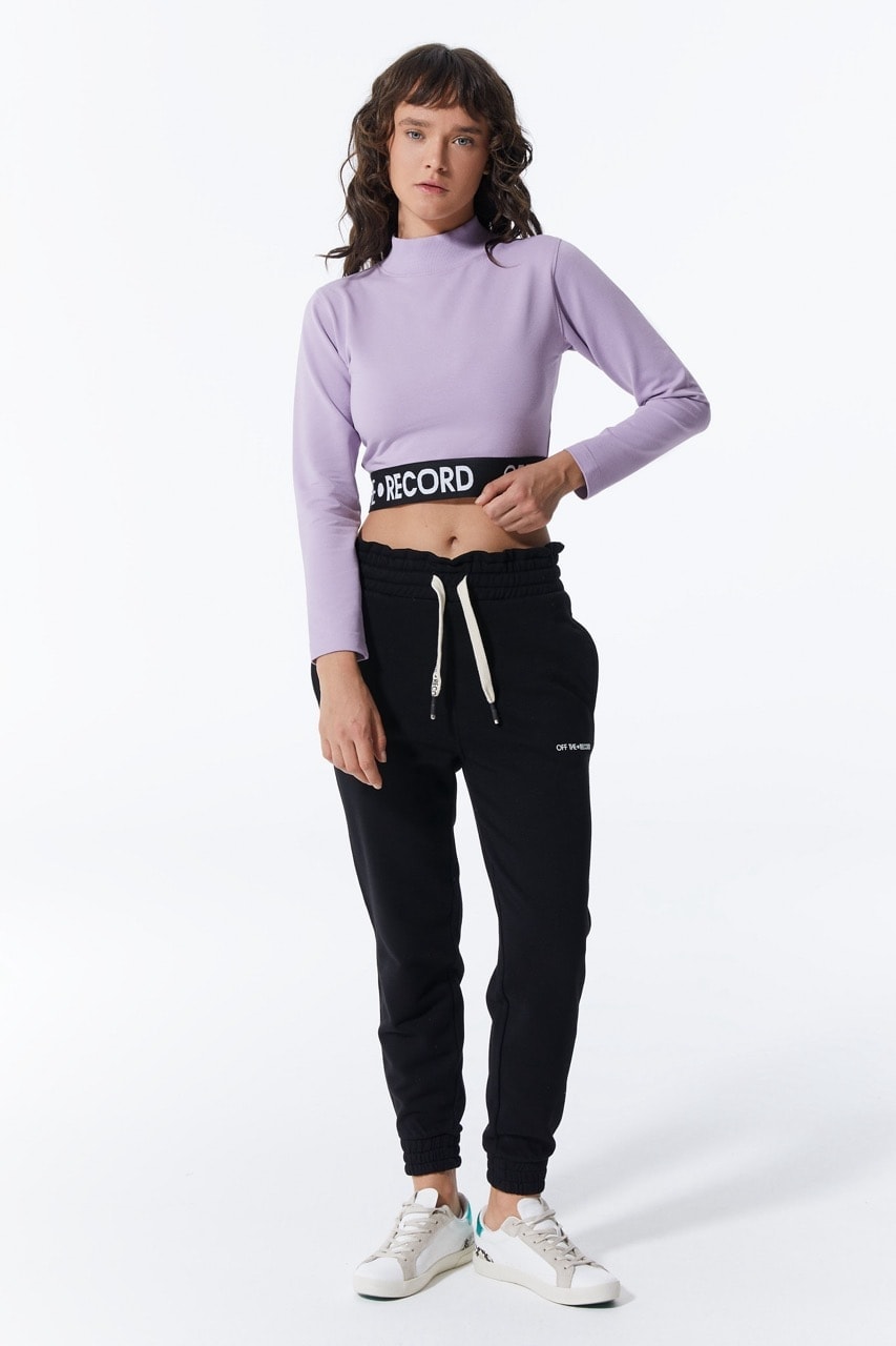 Flieder Damen-Crop mit Taillendetail