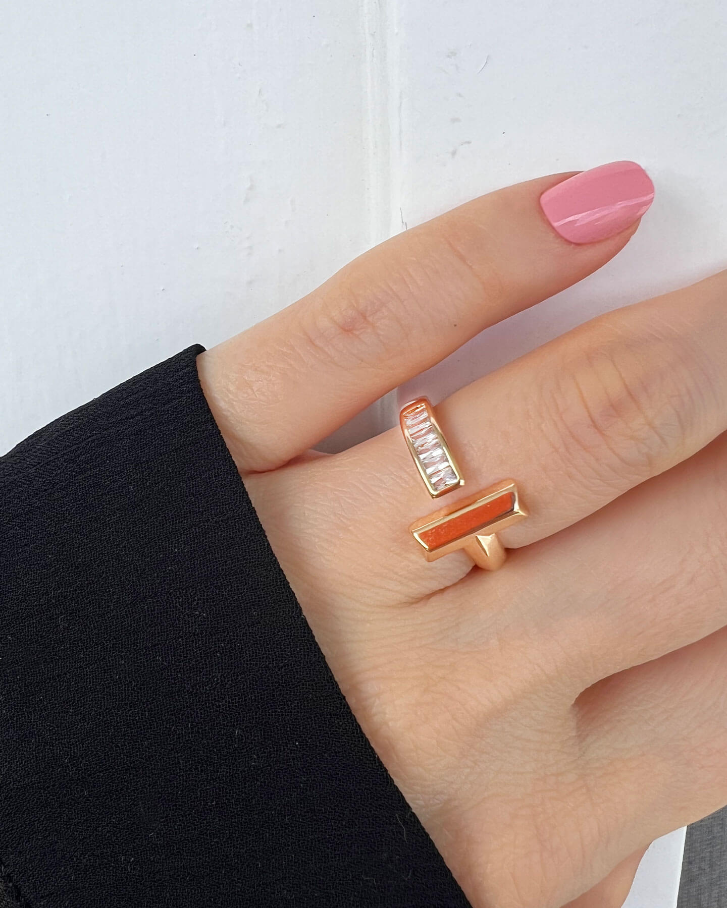 Geometrische Prisma Ring Gold