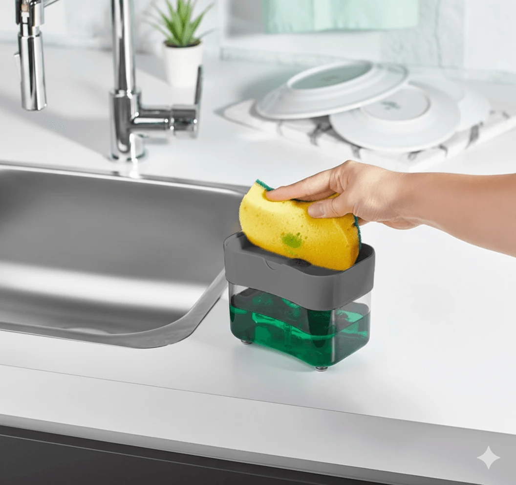 Seifenspender mit Schwammfach - Anthrazit