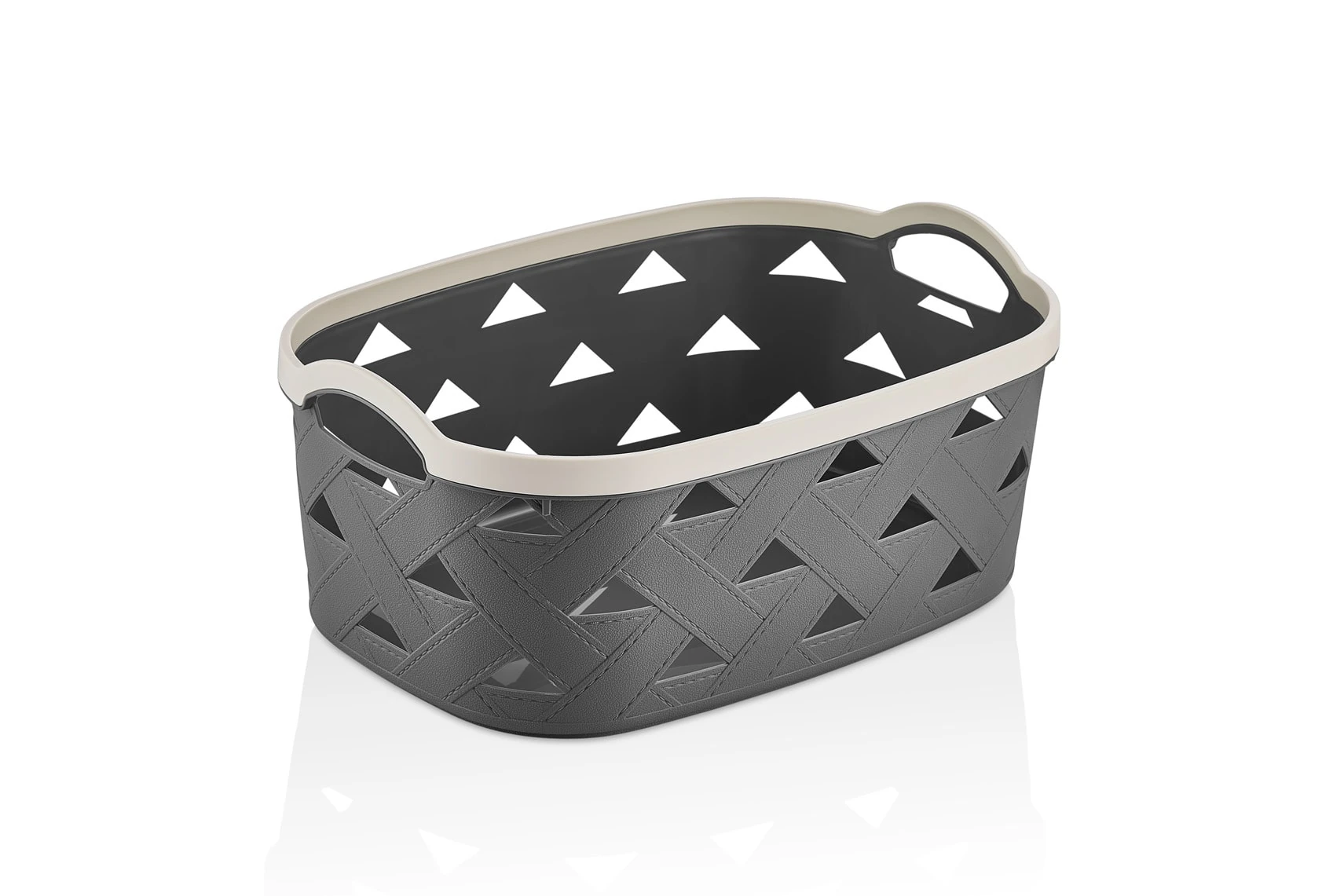 Korb mit Ledermuster LEDER, 10,6 L - Anthrazit