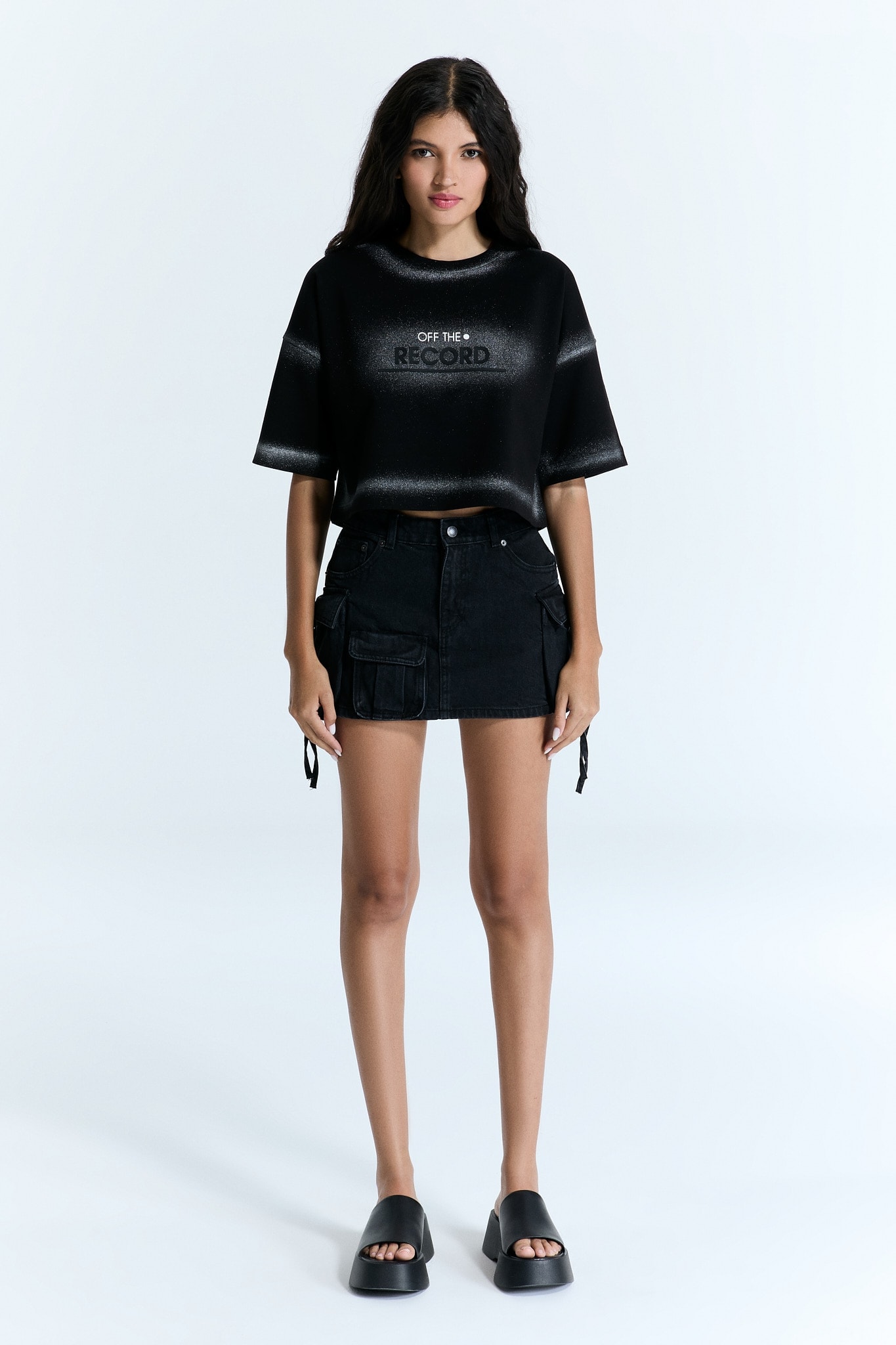 Trendy Touch Schwarz Damen Crop