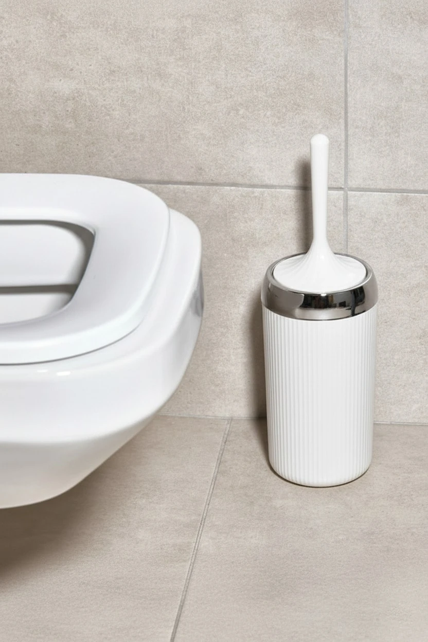 Bürste mit WC-Halter - Weiß