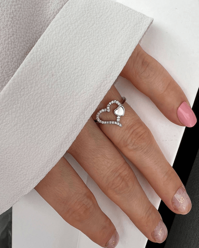 Herzring Silber