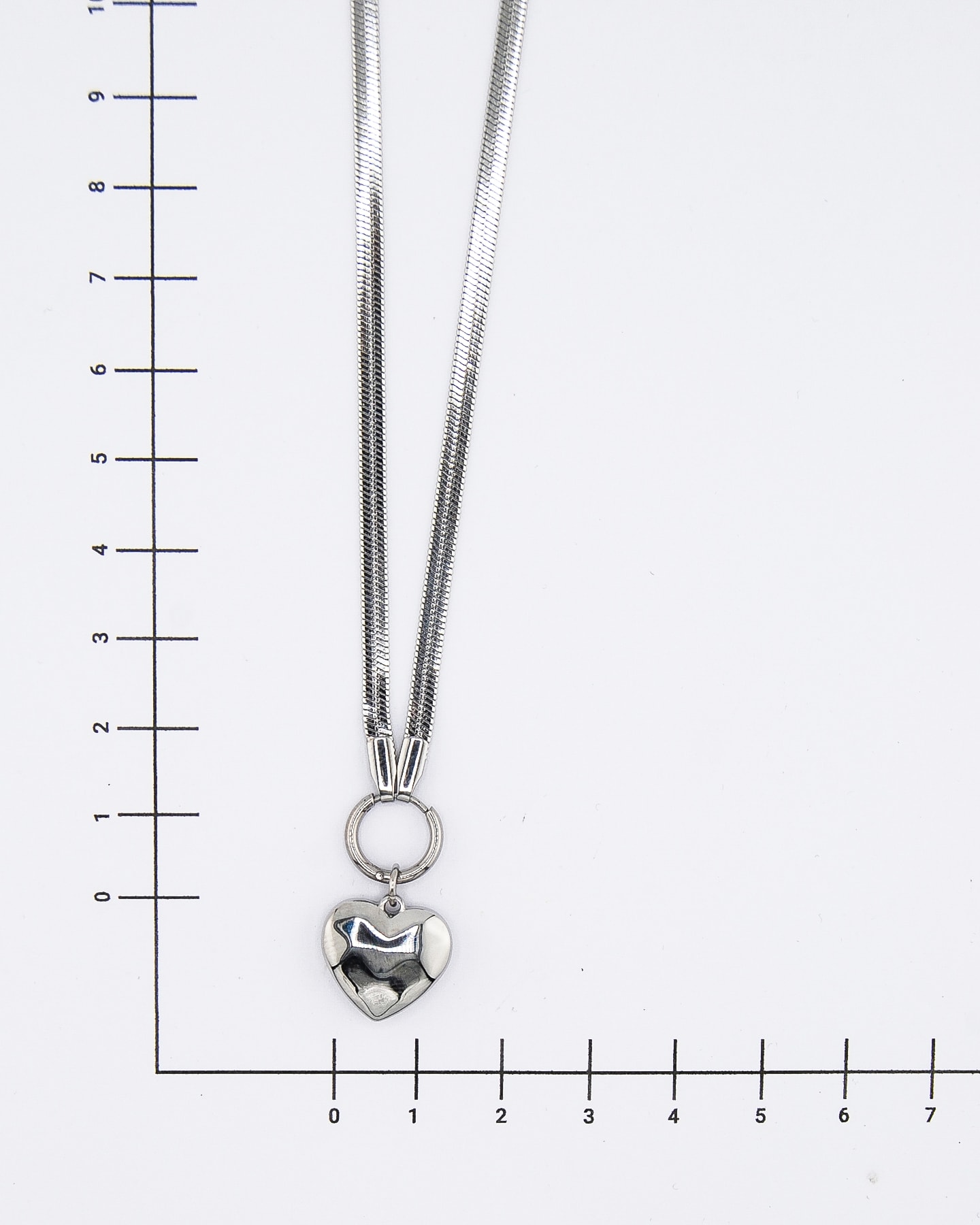 Snake Halskette mit Herz-Anhänger Silber