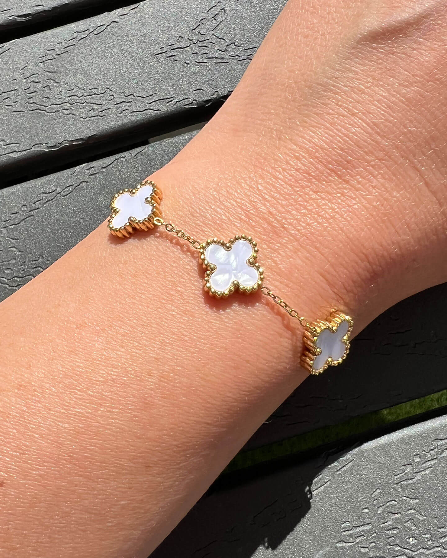 Kleeblatt-Perlenarmband