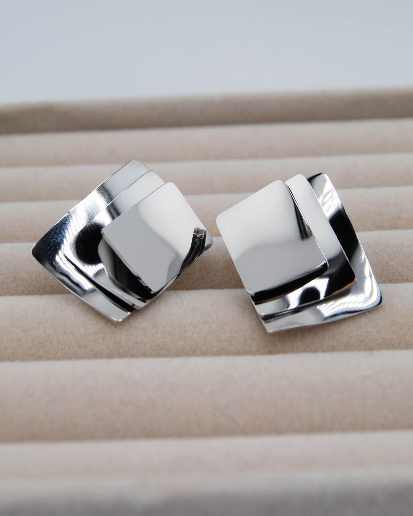 Metallplatte Ohrstecker
