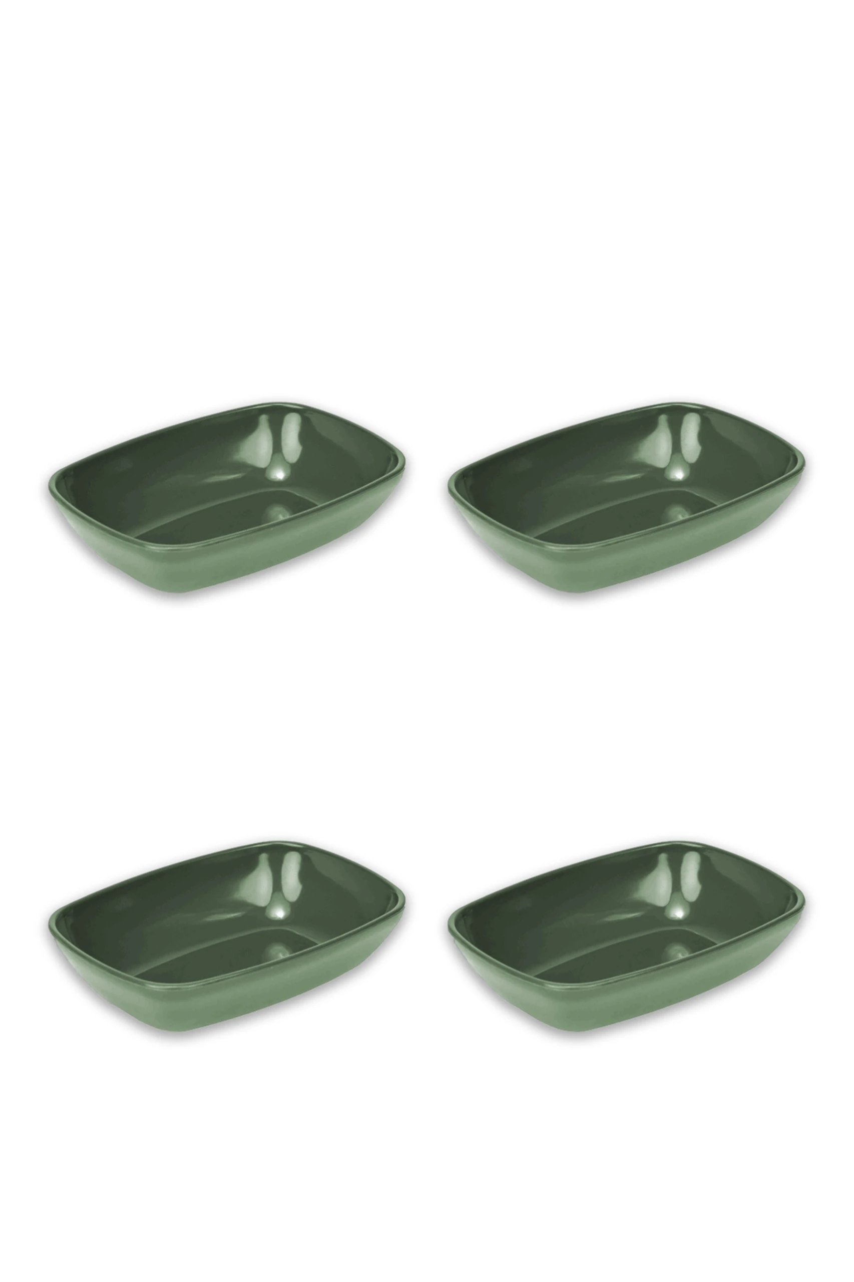 Quadratische Schale, 18 cm (4 Stück) - Grün