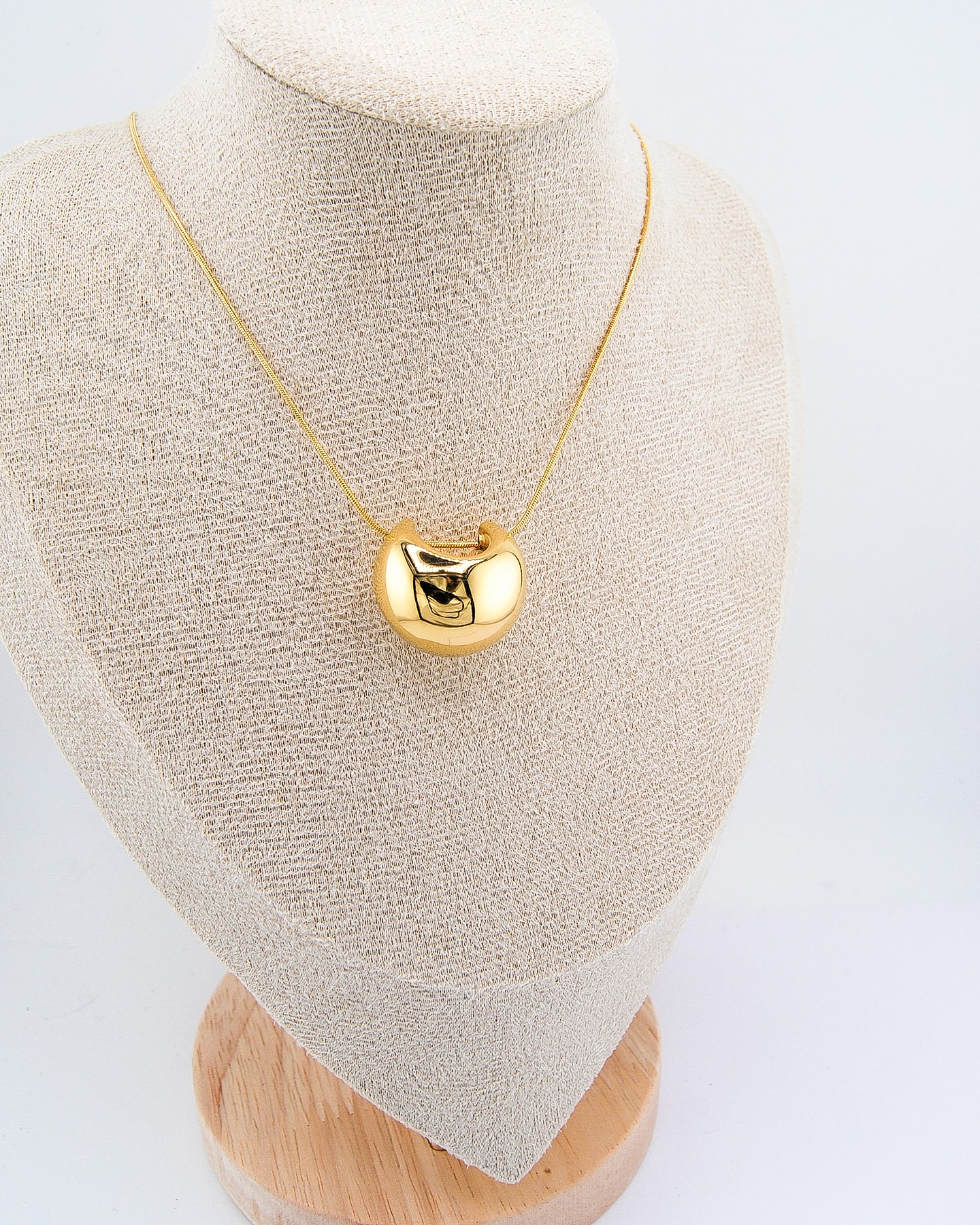 Fetter Mond mit Dünne Kette Gold