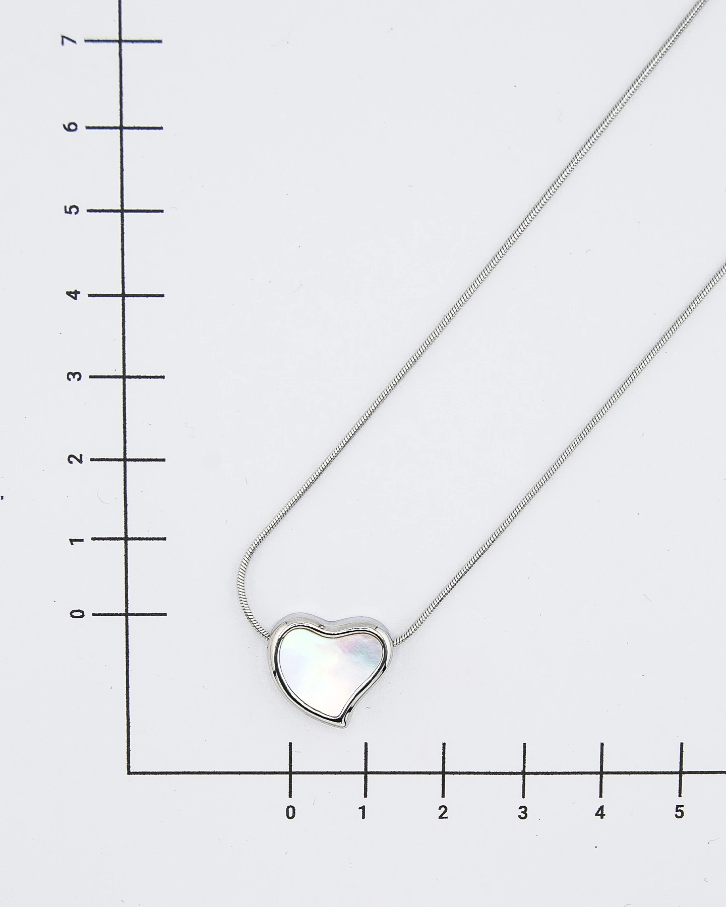 Weiße Herz-Anhänger-Halskette Silber