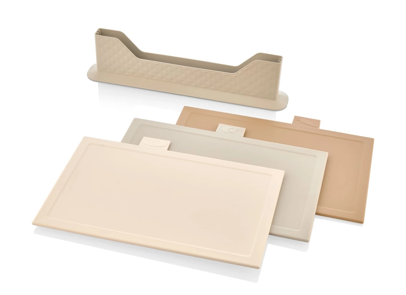 CAZORIA Set mit 3 dünnen Aktenvernichtern mit Ständer (4 Stück) - Beige