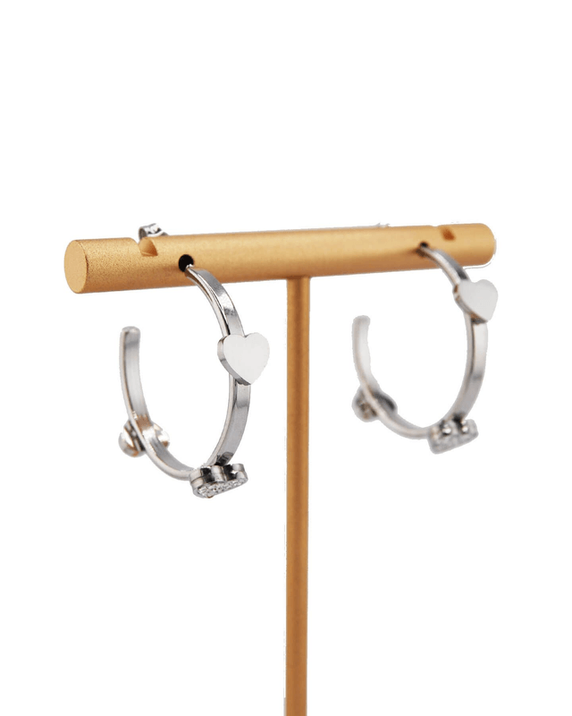 Creolen mit Herz Detail Silber