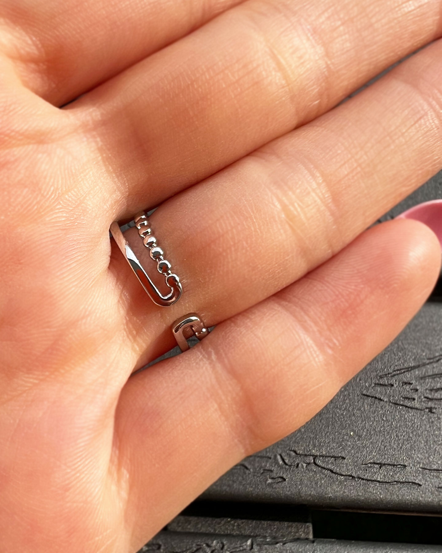 Silber Doppelring Edelstahl