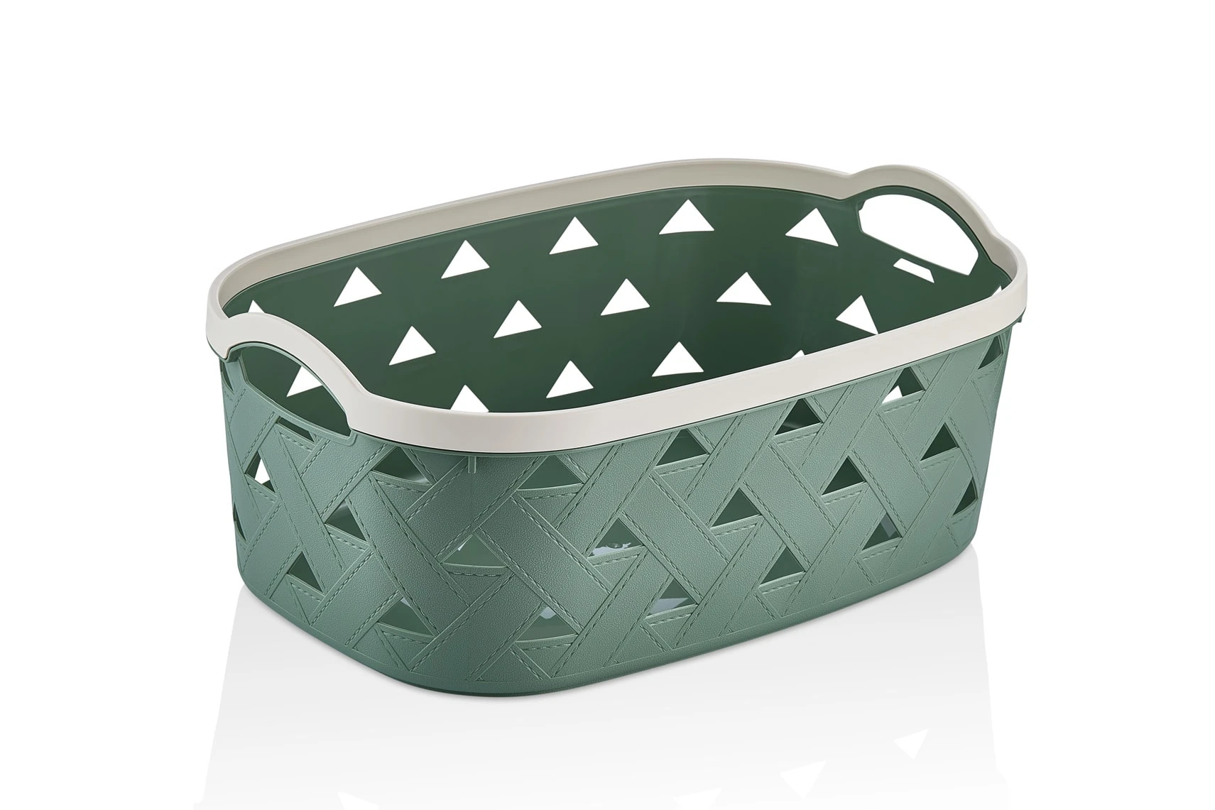 Korb mit Ledermuster LEDER, 16,7 L - Grün
