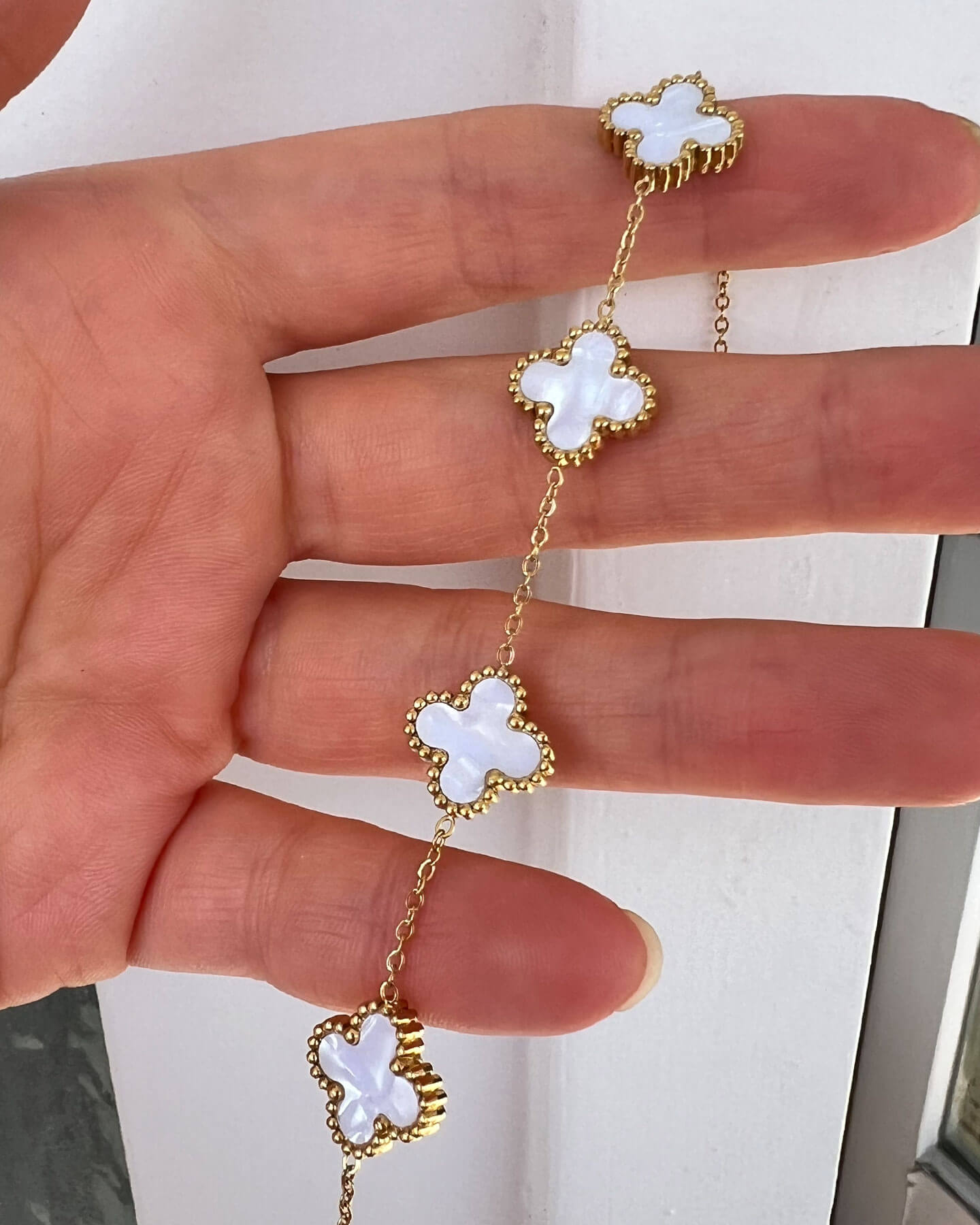 Kleeblatt-Perlenarmband