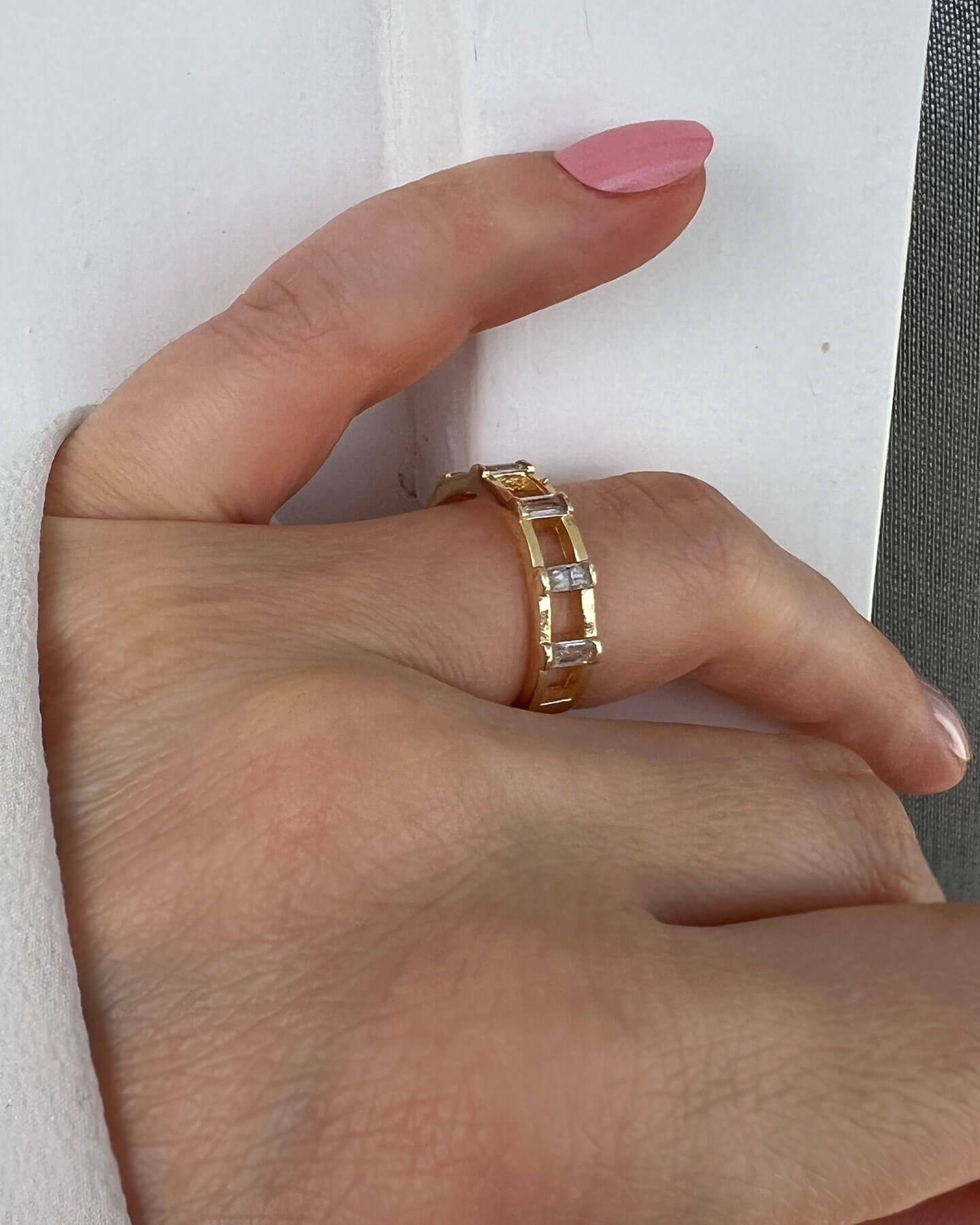Rechteckiger Stein Ring Gold