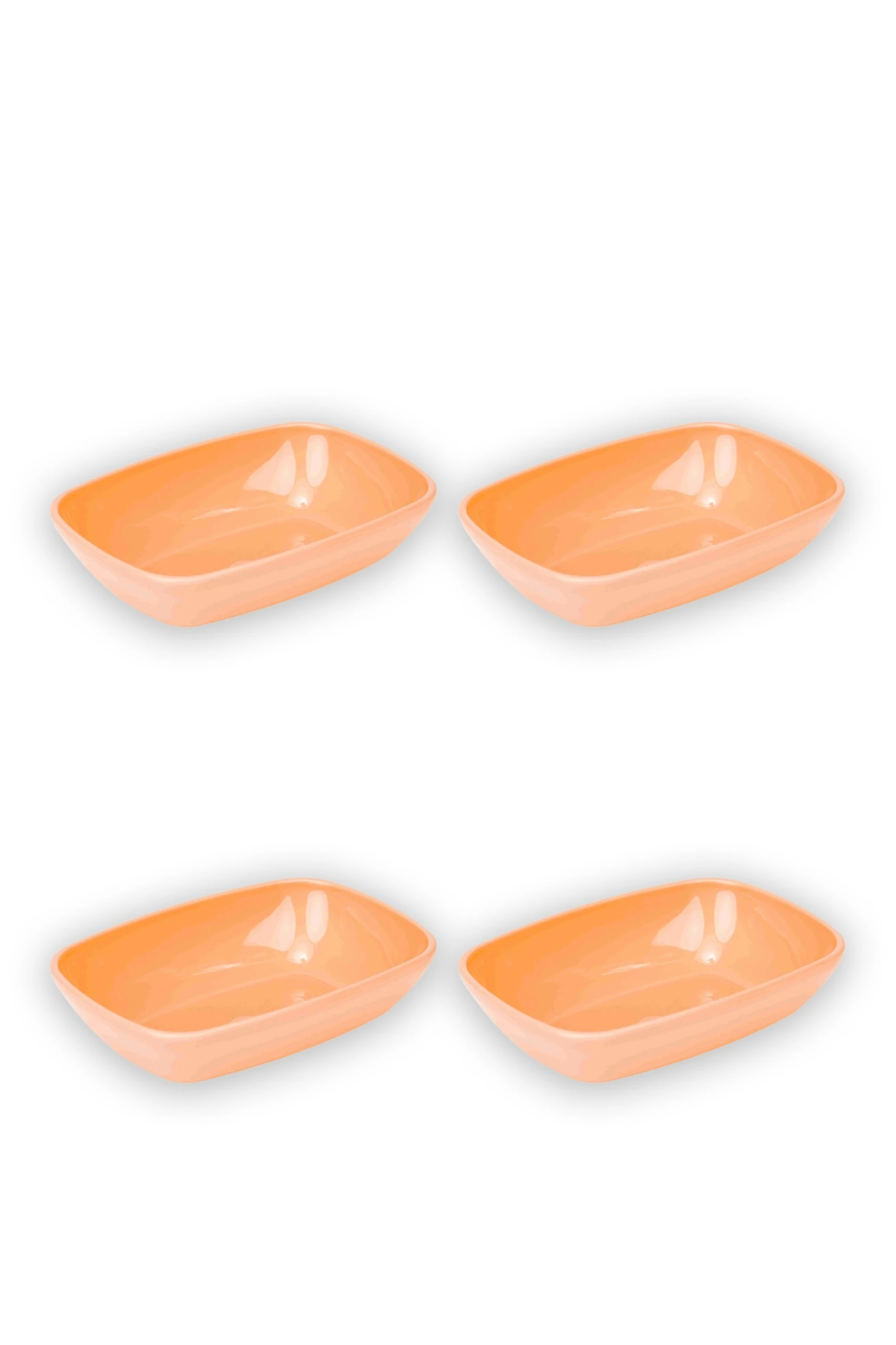 Quadratische Schale, 14 cm (4 Stück) - Lachs