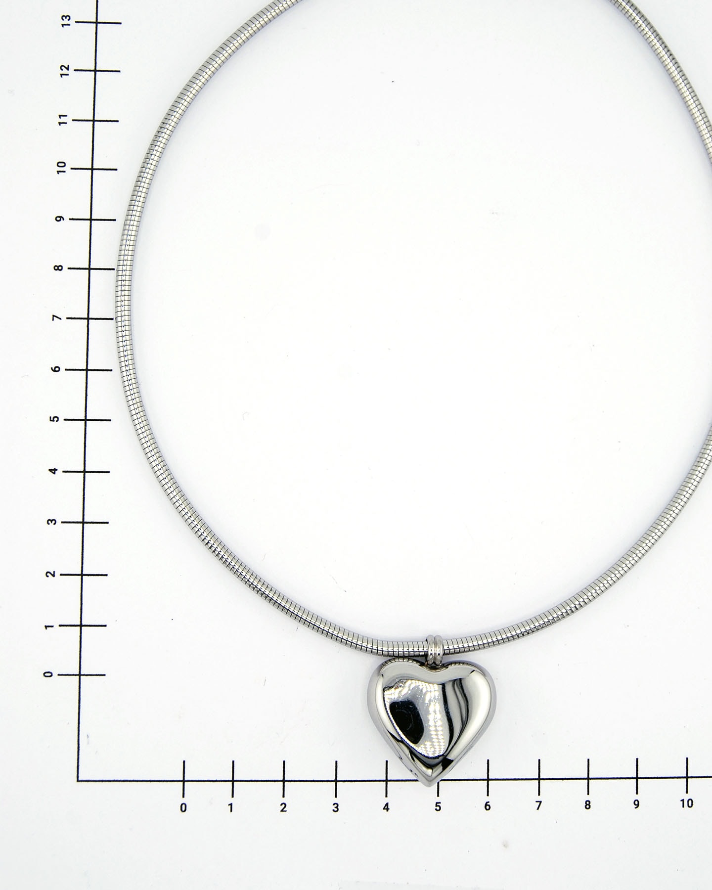 Choker Halskette mit großem Herzanhänger Silber