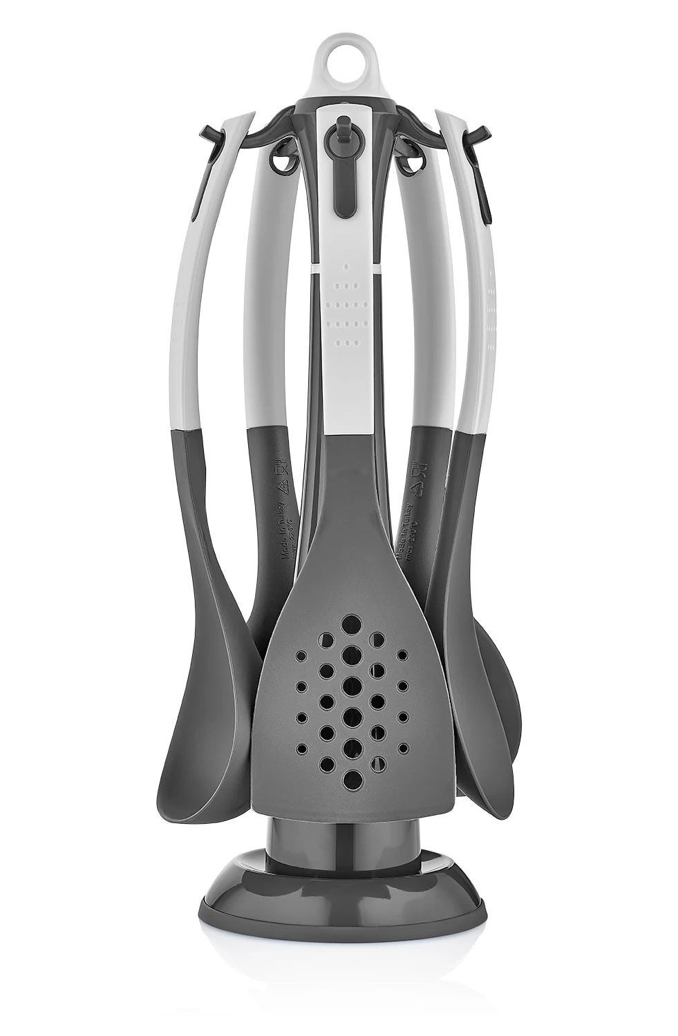 PUNTO 5+1 Stück Kochbesteck Set - Anthrazit mit Beige