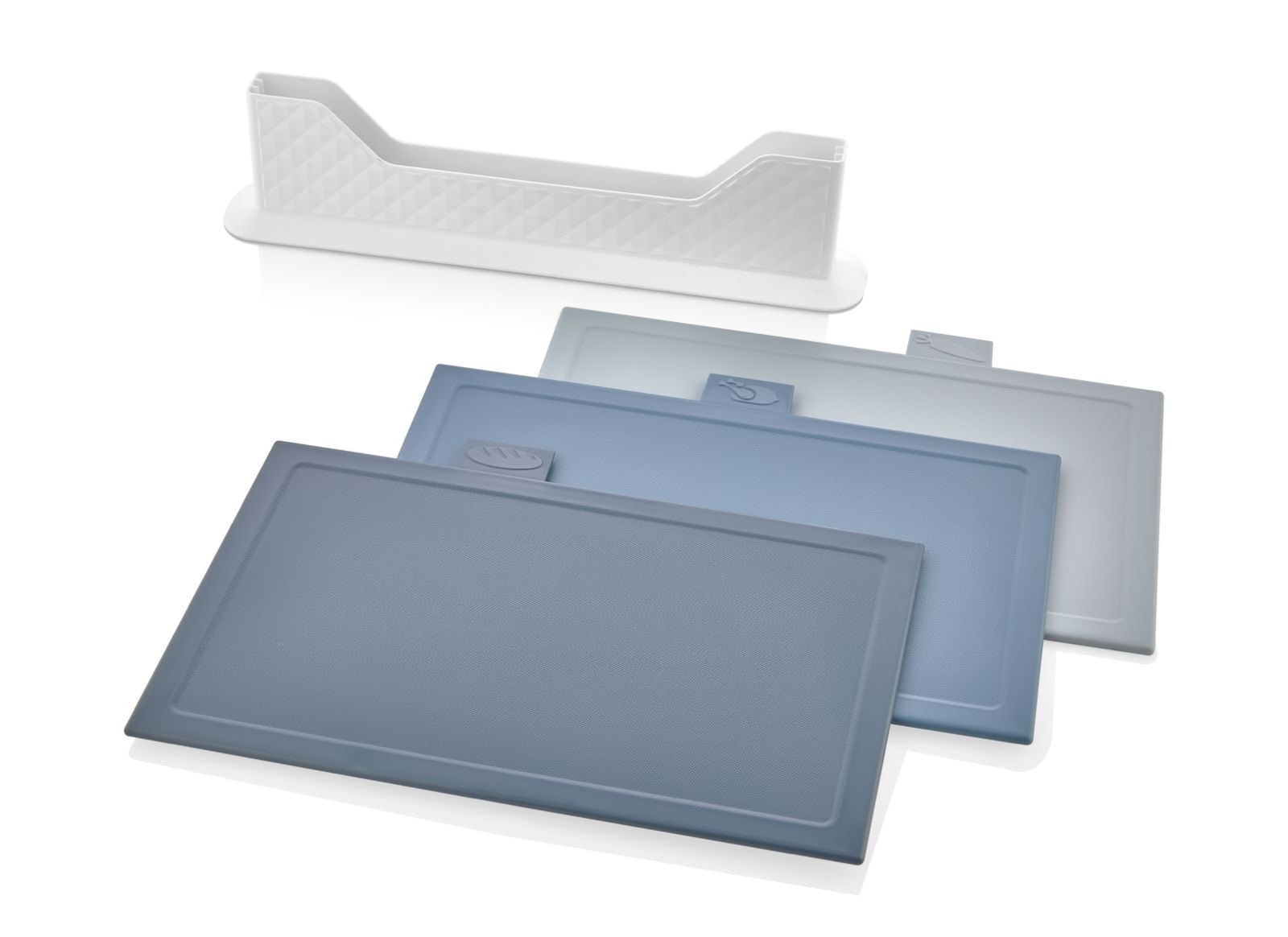 CAZORIA Set mit 3 dünnen Aktenvernichtern mit Ständer (4 Stück) - Blau