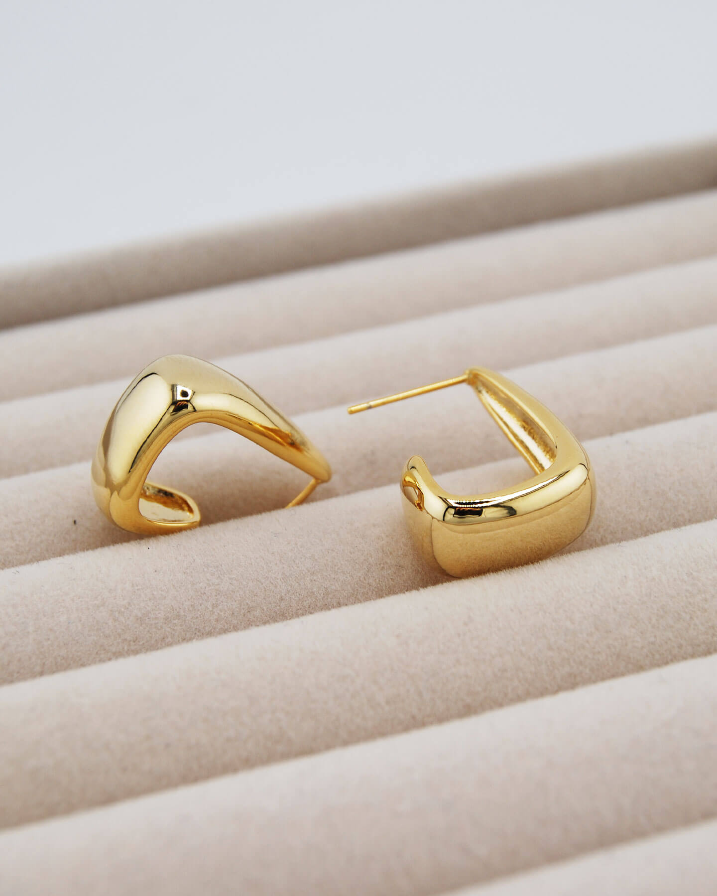 Quadrat Chunky Ohrringe Gold