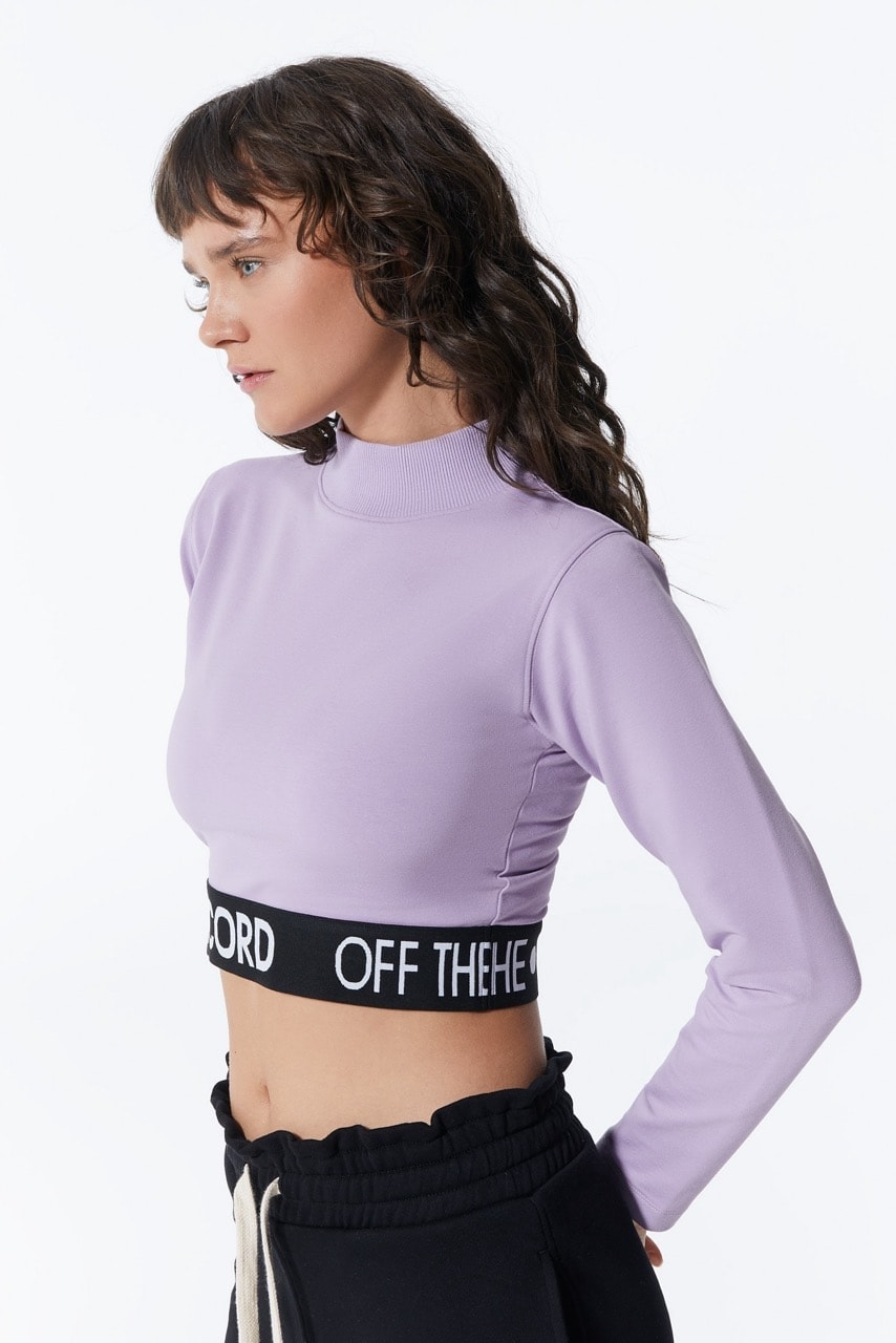 Flieder Damen-Crop mit Taillendetail