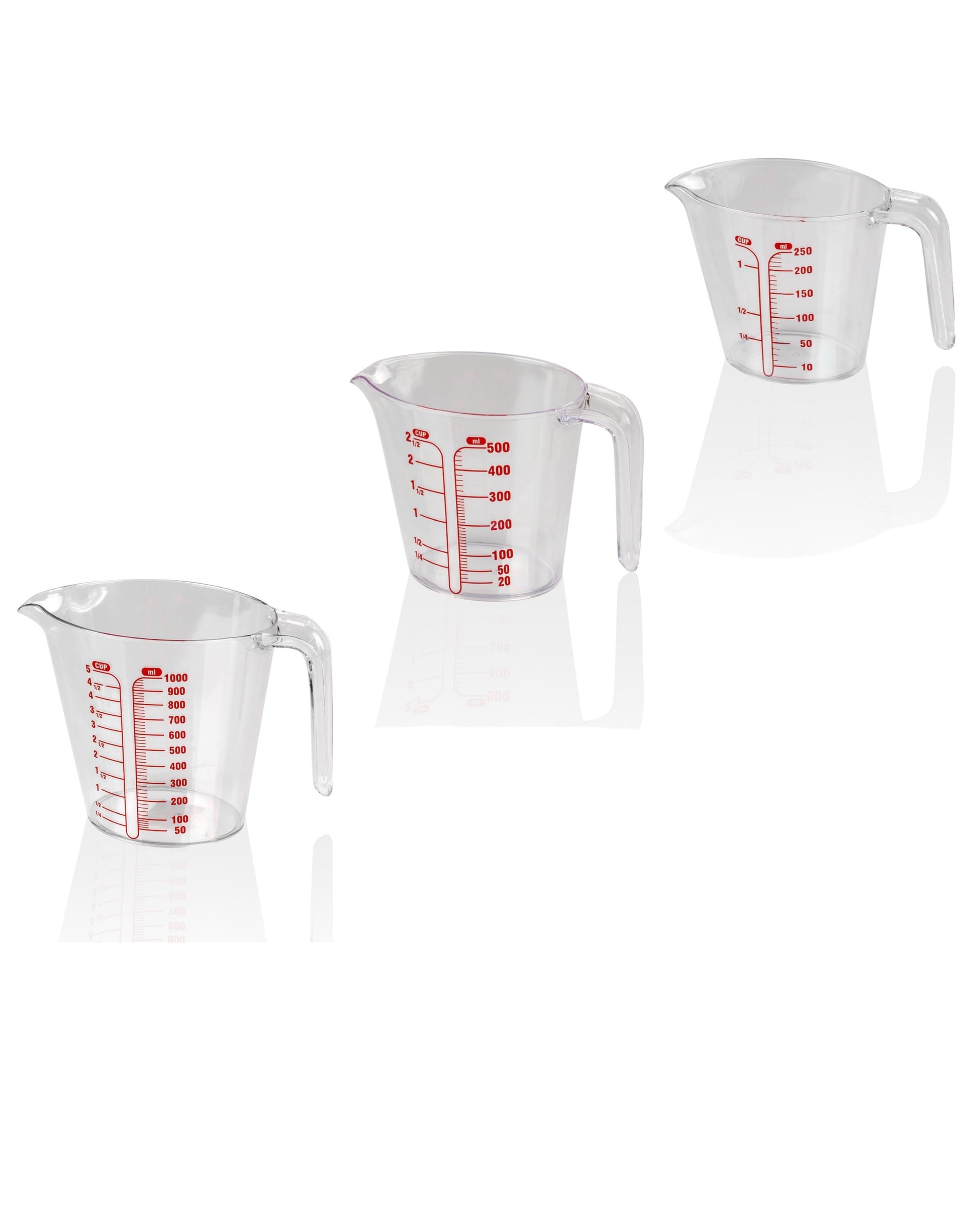NEON Messgefäß mit Gradationsmarkierung 250 ml, 500 ml, 1000 ml - Transparent