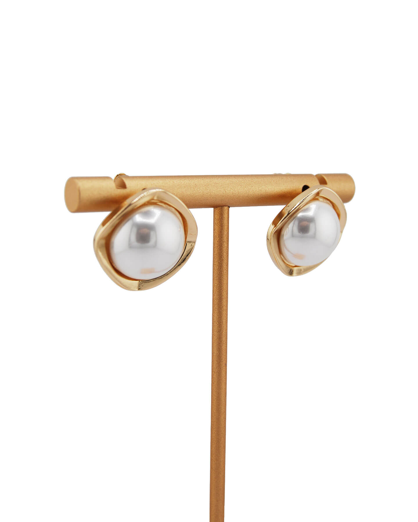 Perlen Ohrringe mit Gold Detailliert