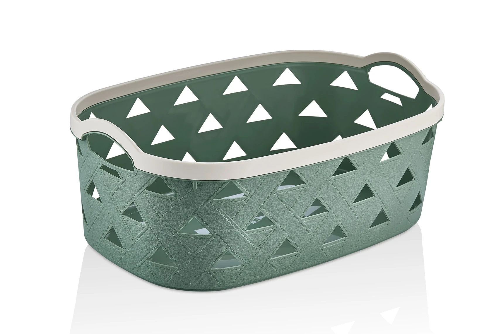 Korb mit Ledermuster LEDER, 23 L - Grün