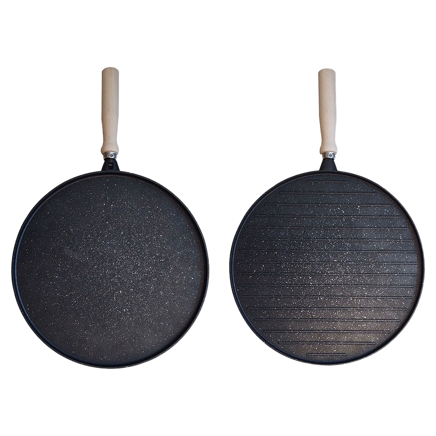 CAZORIA Bratpfanne mit 2 Seiten (Pfannkuchen & Grill) - Schwarz