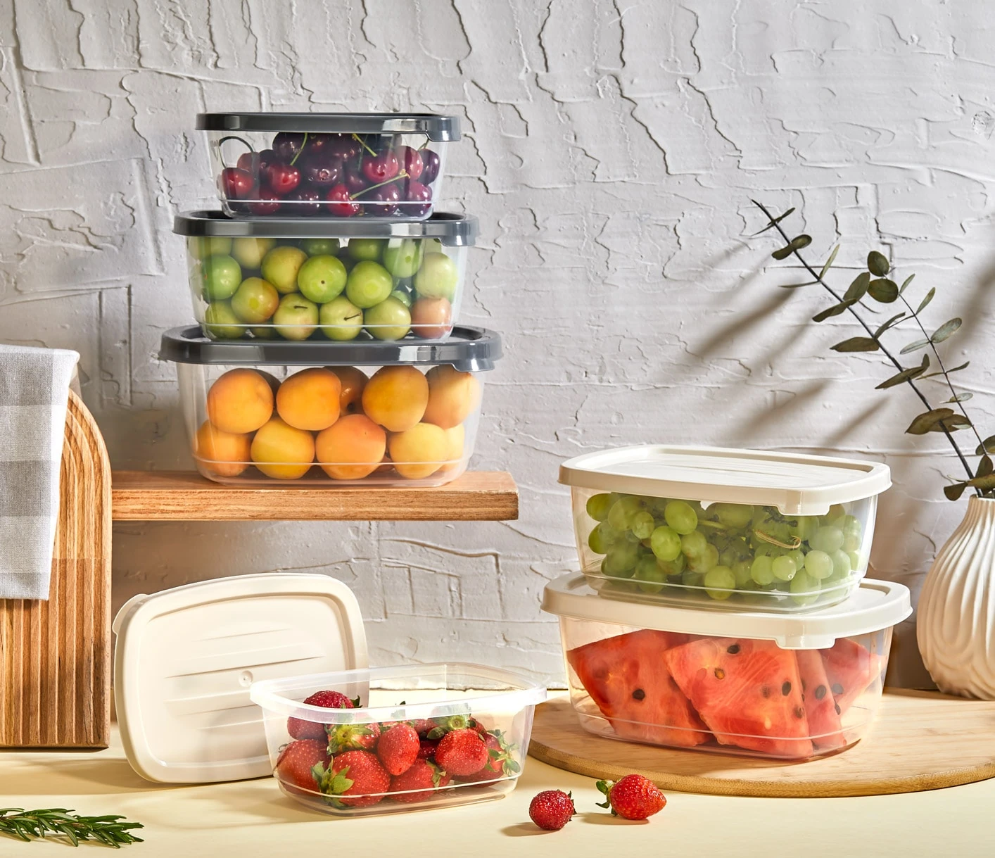 VERONA Vorratsbehälter (3 Stück) (0,8 L - 1,4 L - 2,0 L) - Beige