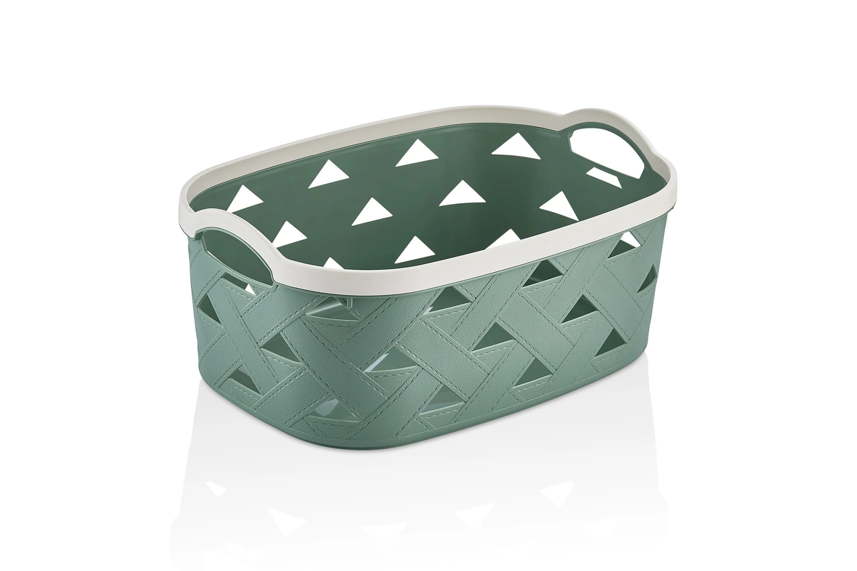 Korb mit Ledermuster LEDER, 10,6 L - Grün