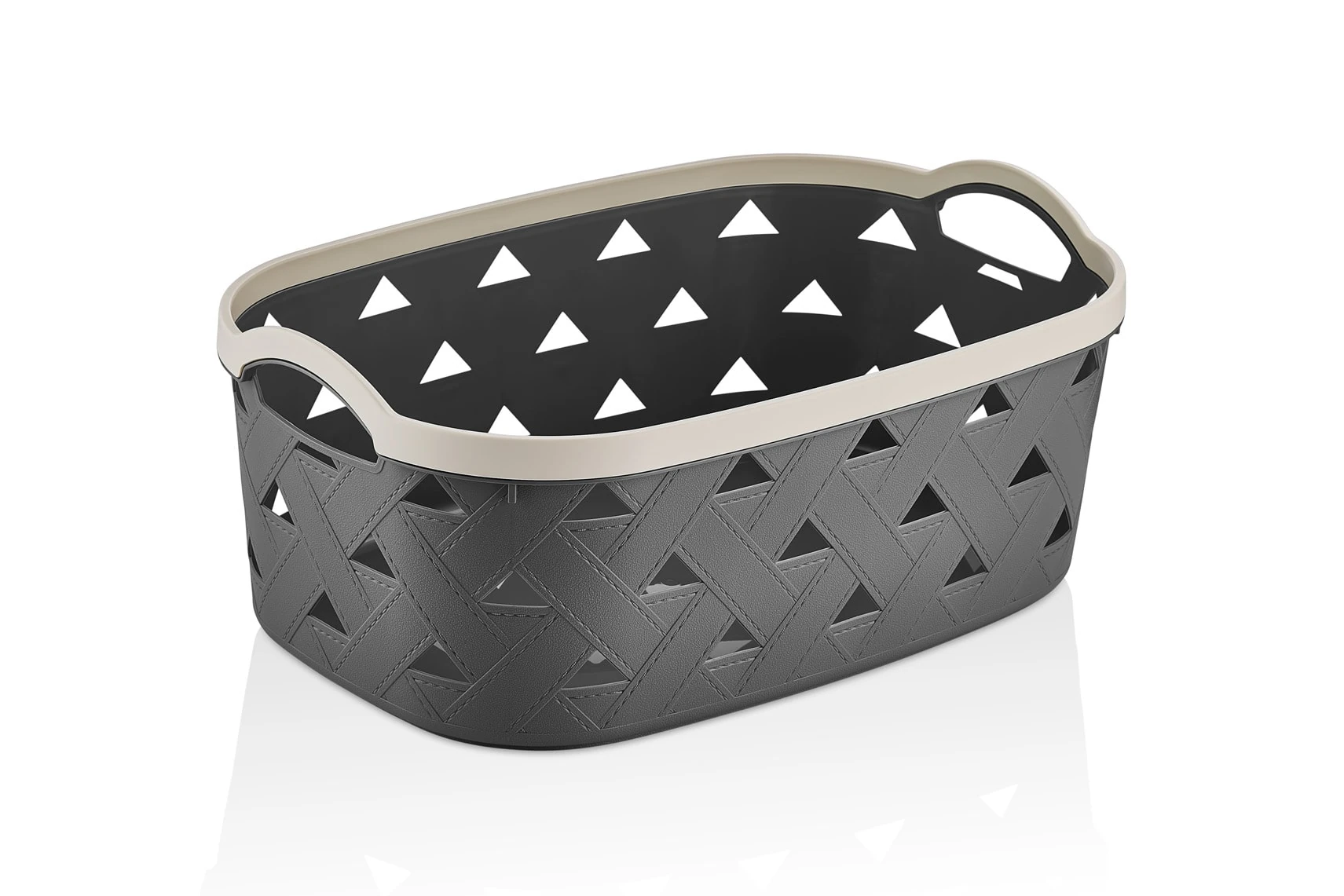Korb mit Ledermuster LEDER, 16,7 L - Anthrazit
