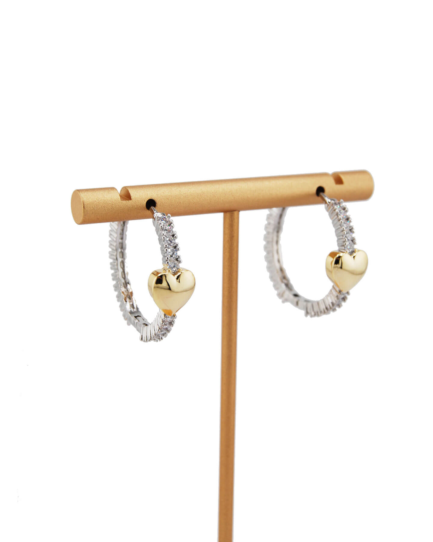 Diamond Creolen mit Herz Details